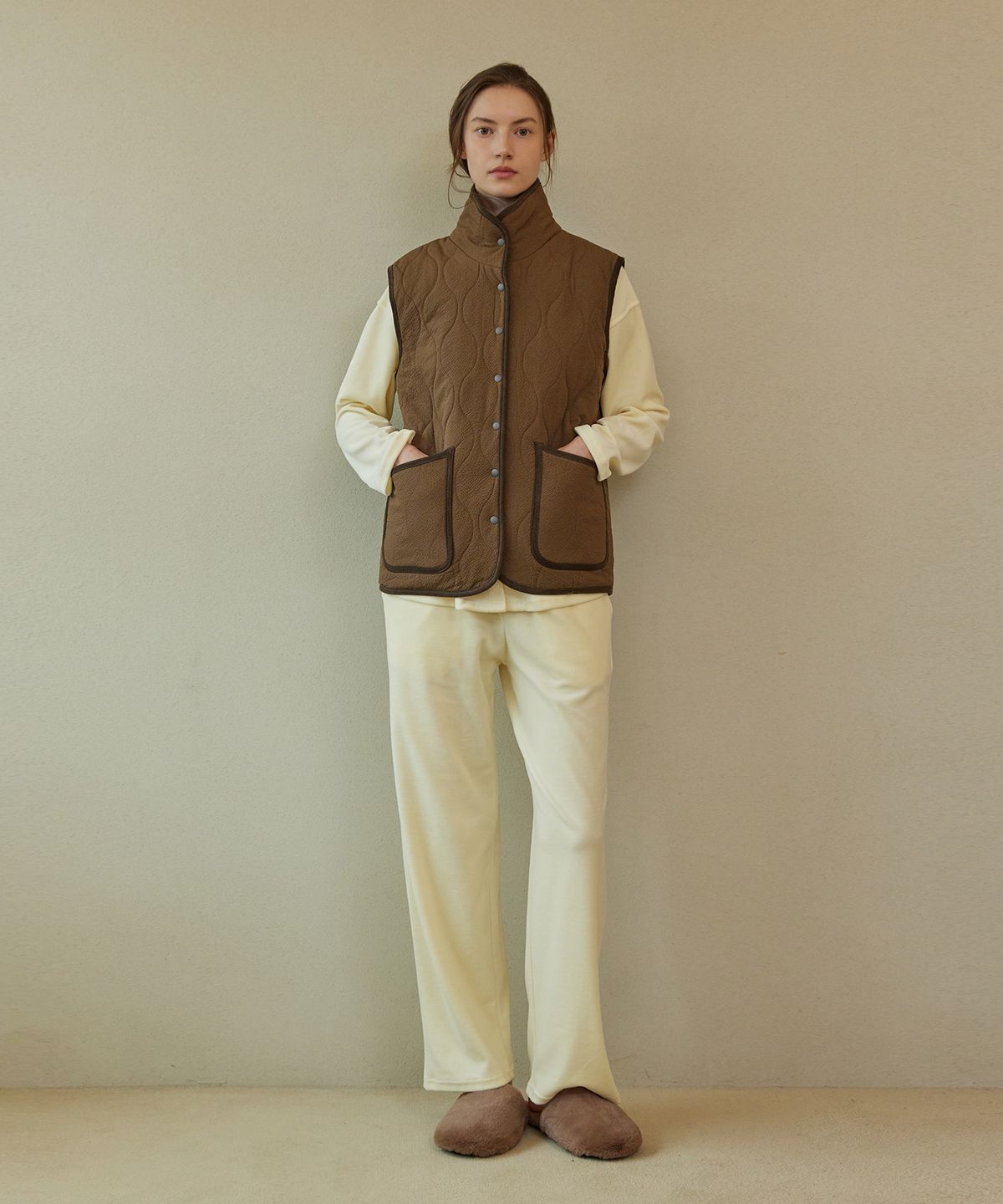 아템포(ATEMPO) QUILTING PADDING VEST_brown (women)