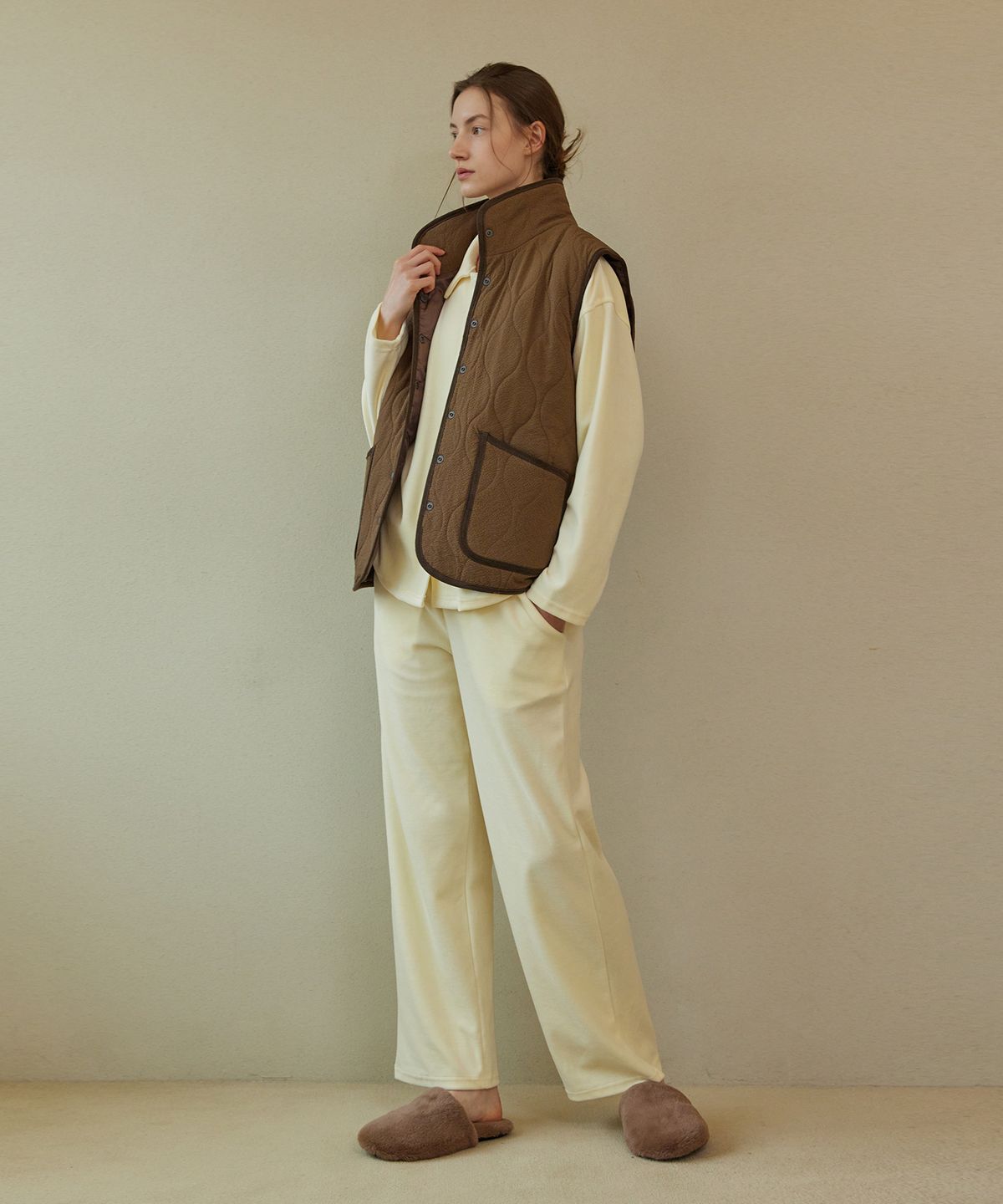 아템포(ATEMPO) QUILTING PADDING VEST_brown (women)
