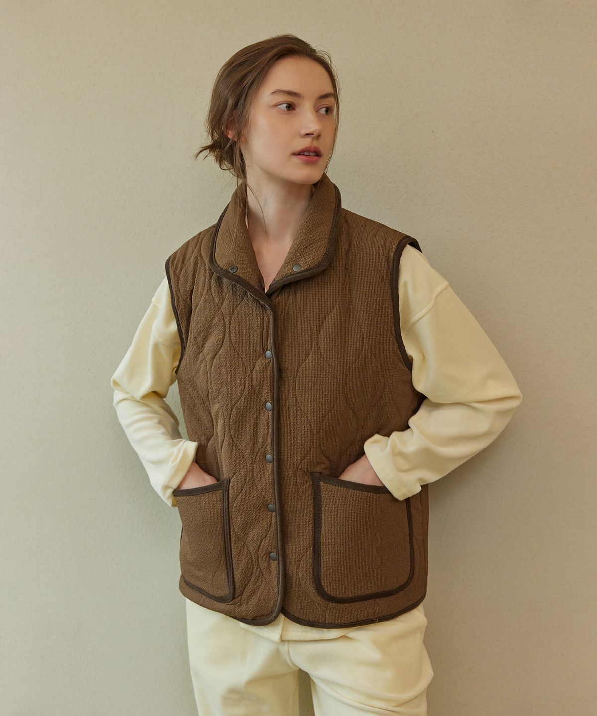 아템포(ATEMPO) QUILTING PADDING VEST_brown (women)