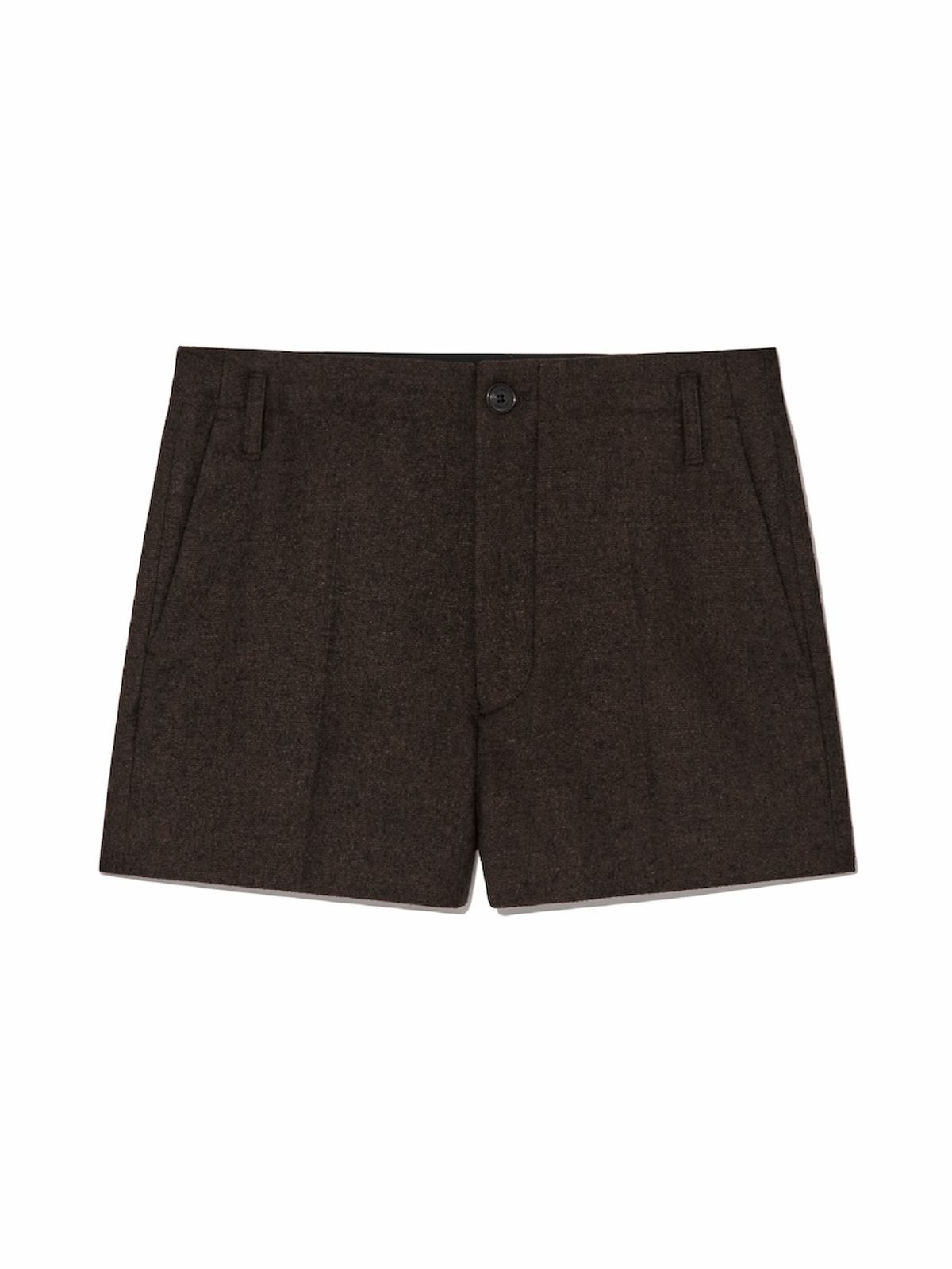 글로니(GLOWNY) G WOOL MINI SHORTS (BROWN)