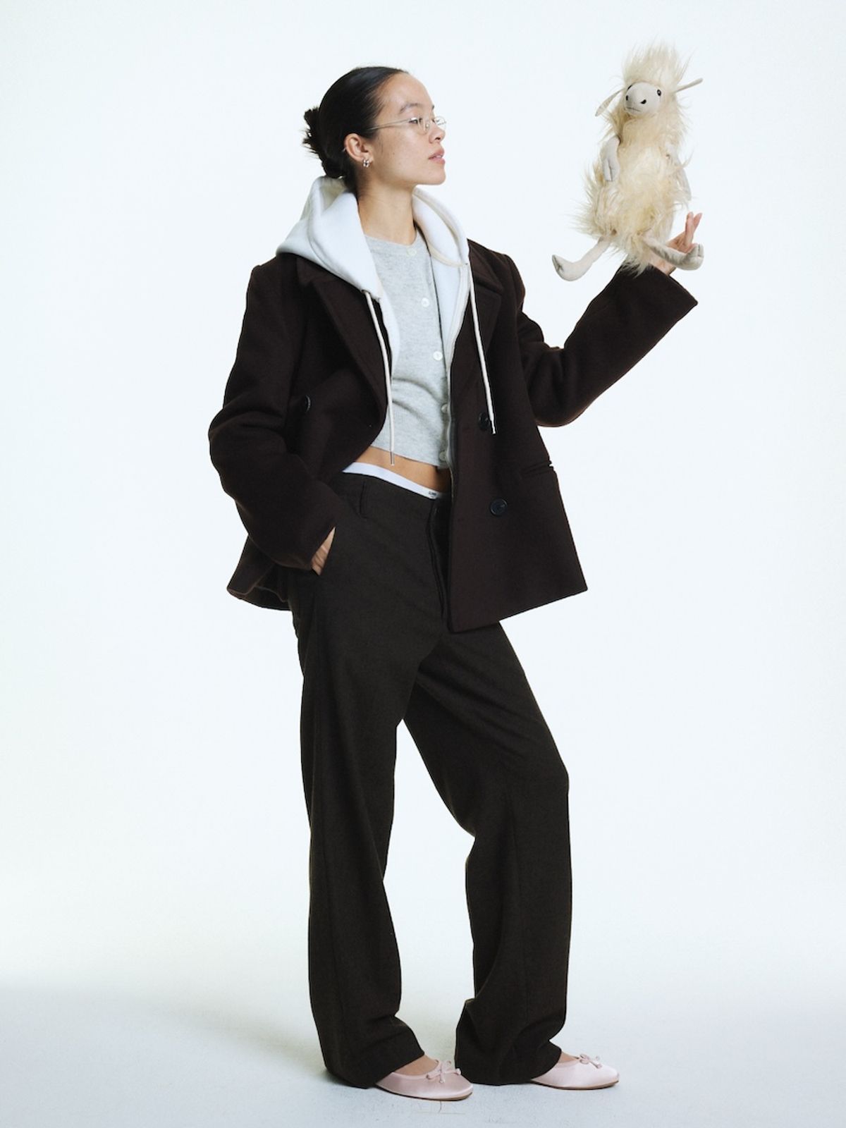 글로니(GLOWNY) G STRAIGHT WOOL PANTS (BROWN)