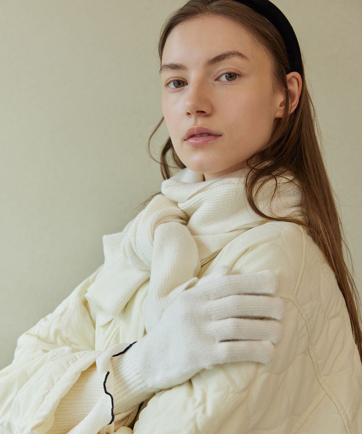 아템포(ATEMPO) WOOL KNIT GLOVES_ivory