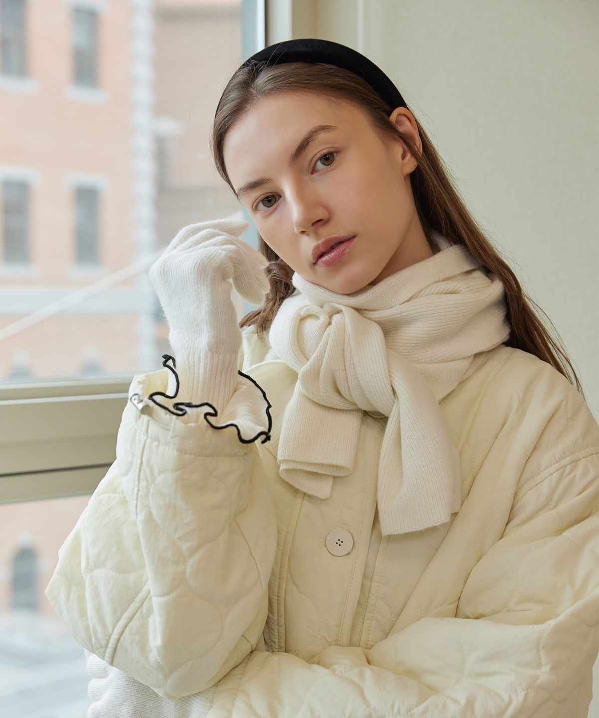 아템포(ATEMPO) WOOL KNIT GLOVES_ivory
