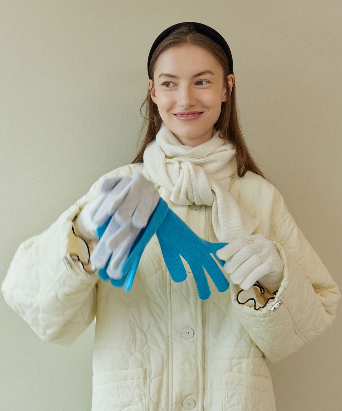 아템포(ATEMPO) WOOL KNIT GLOVES_ivory