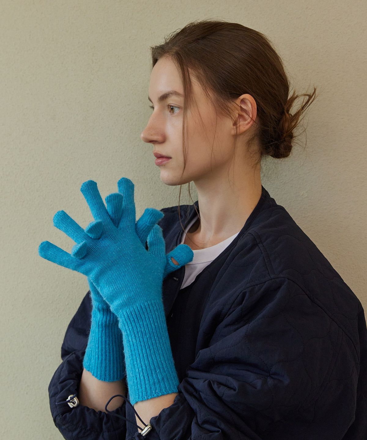 아템포(ATEMPO) WOOL KNIT GLOVES_pure blue