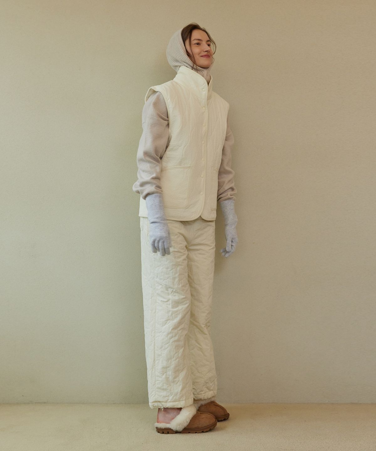 아템포(ATEMPO) WOOL KNIT  GLOVES_ivory blue