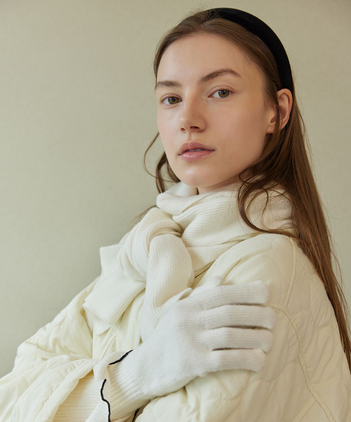 아템포(ATEMPO) WOOL KNIT MUFFLER_ivory