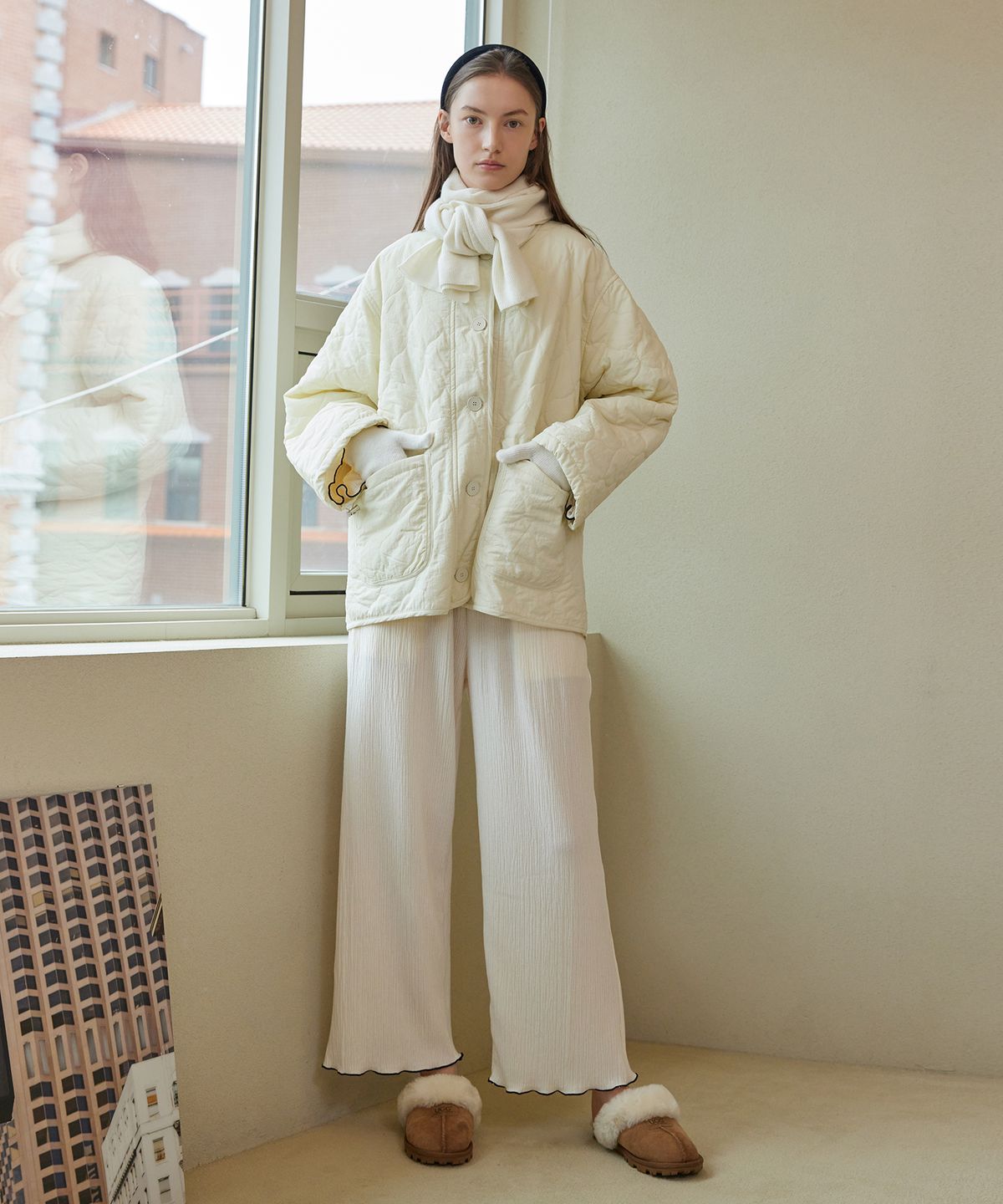아템포(ATEMPO) WOOL KNIT MUFFLER_ivory