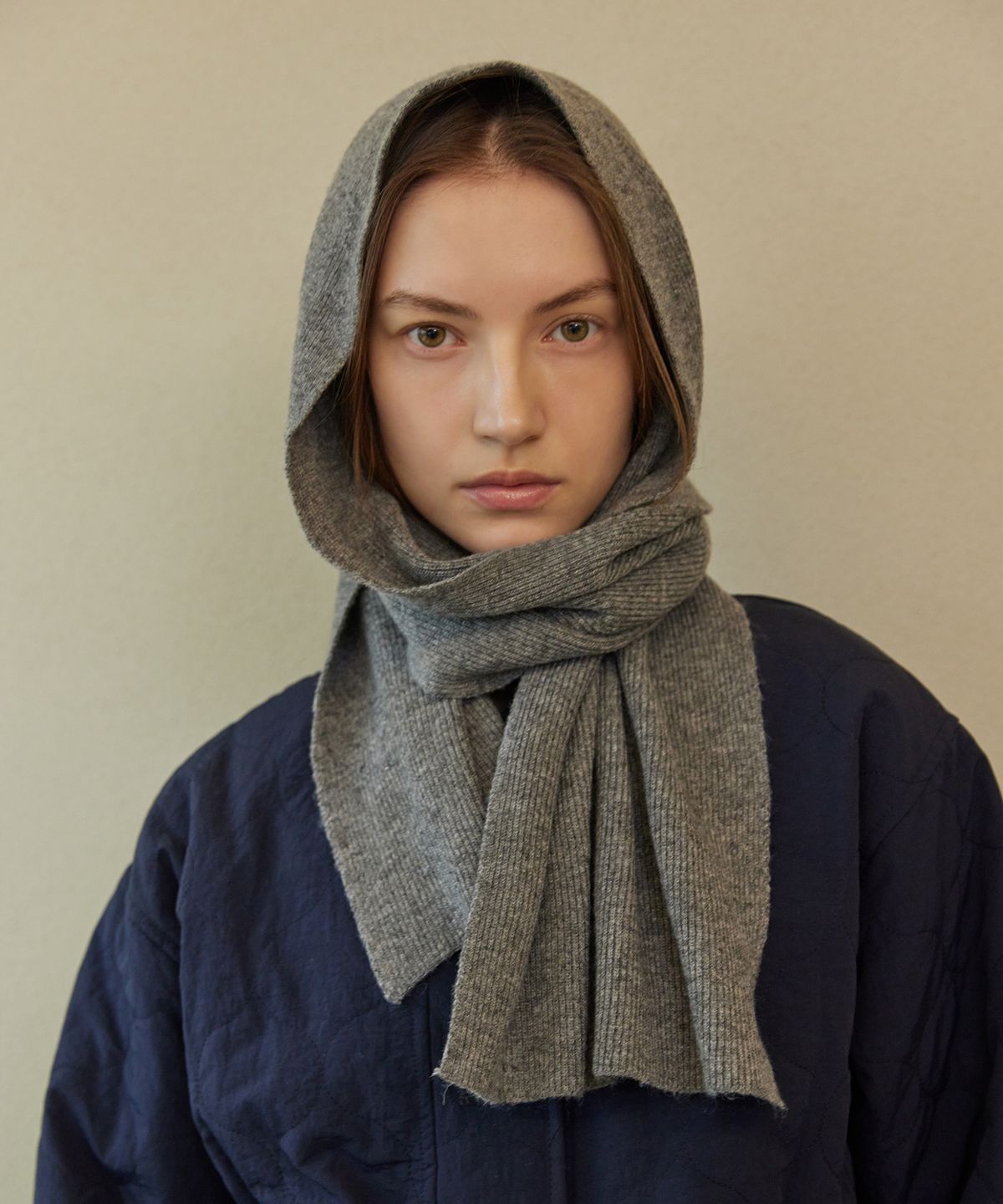 아템포(ATEMPO) WOOL KNIT MUFFLER_grey