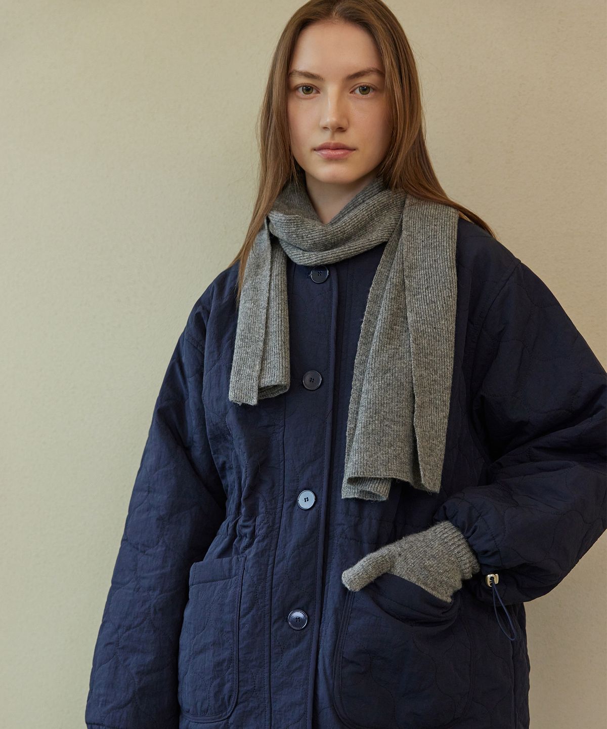 아템포(ATEMPO) WOOL KNIT MUFFLER_grey