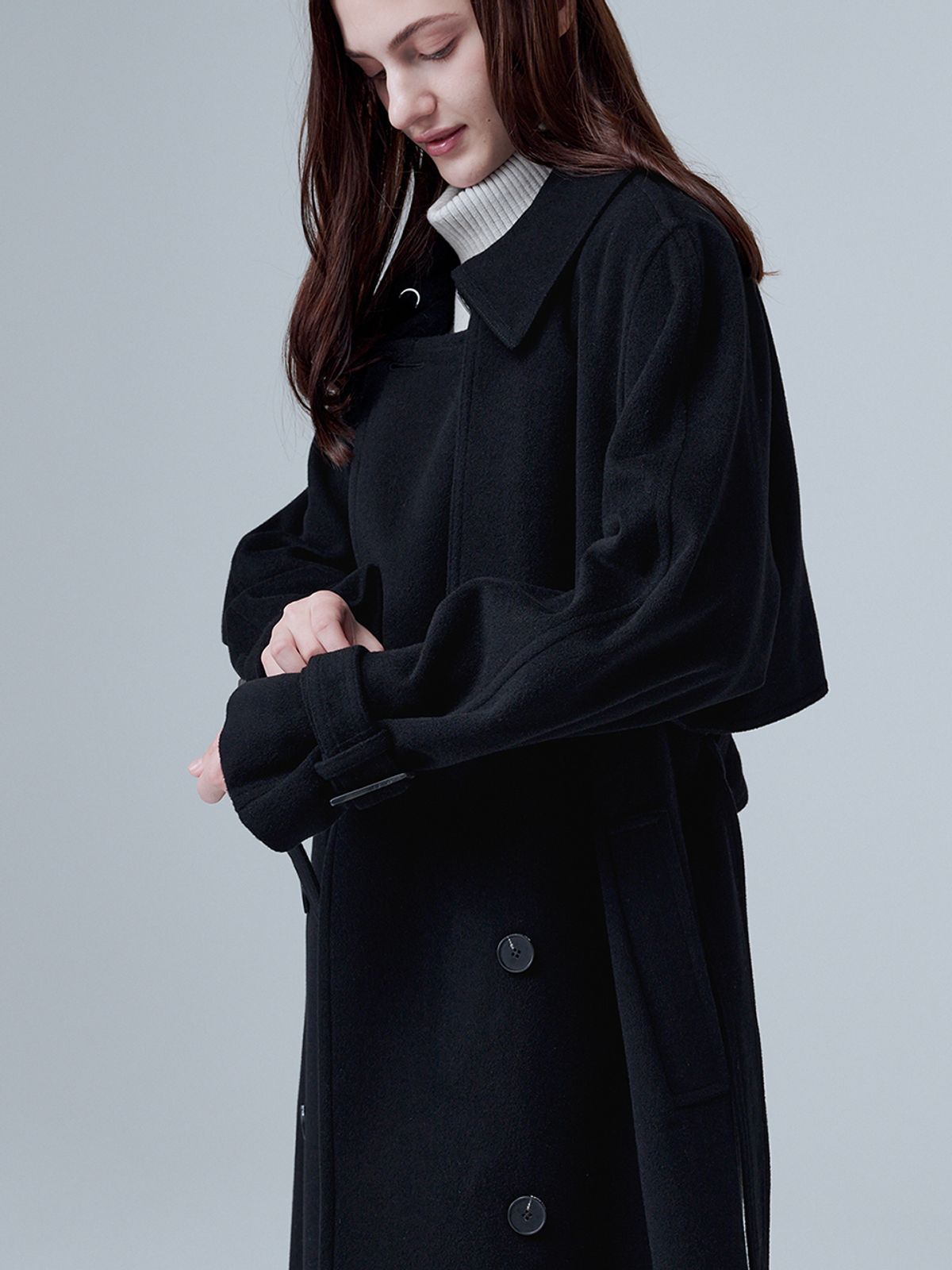 마롭(MALOUPE) 6506 울 더블코트 (블랙)