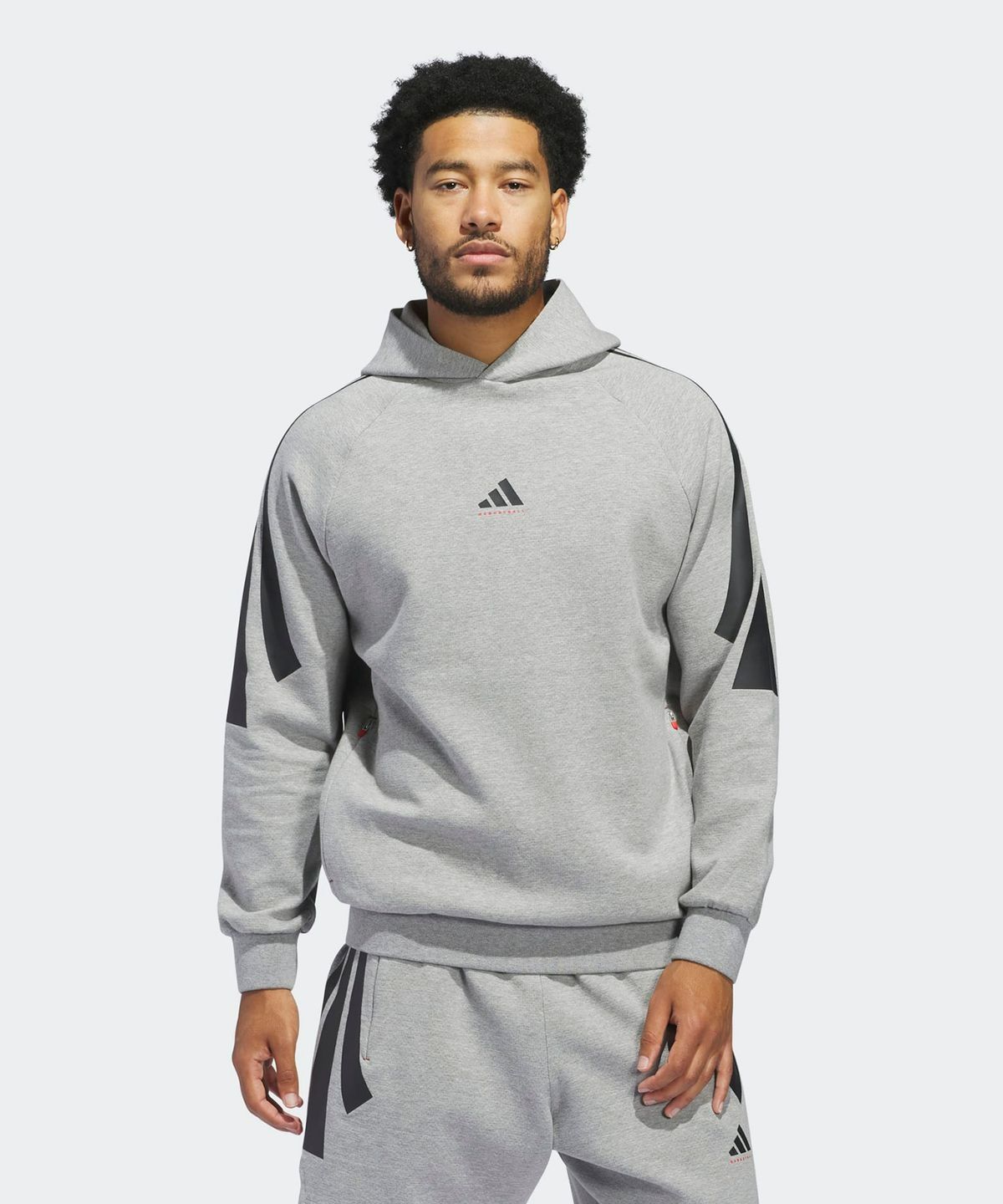 아디다스(ADIDAS) 바스켓볼 스페이서 후디 - 그레이 / JD7466