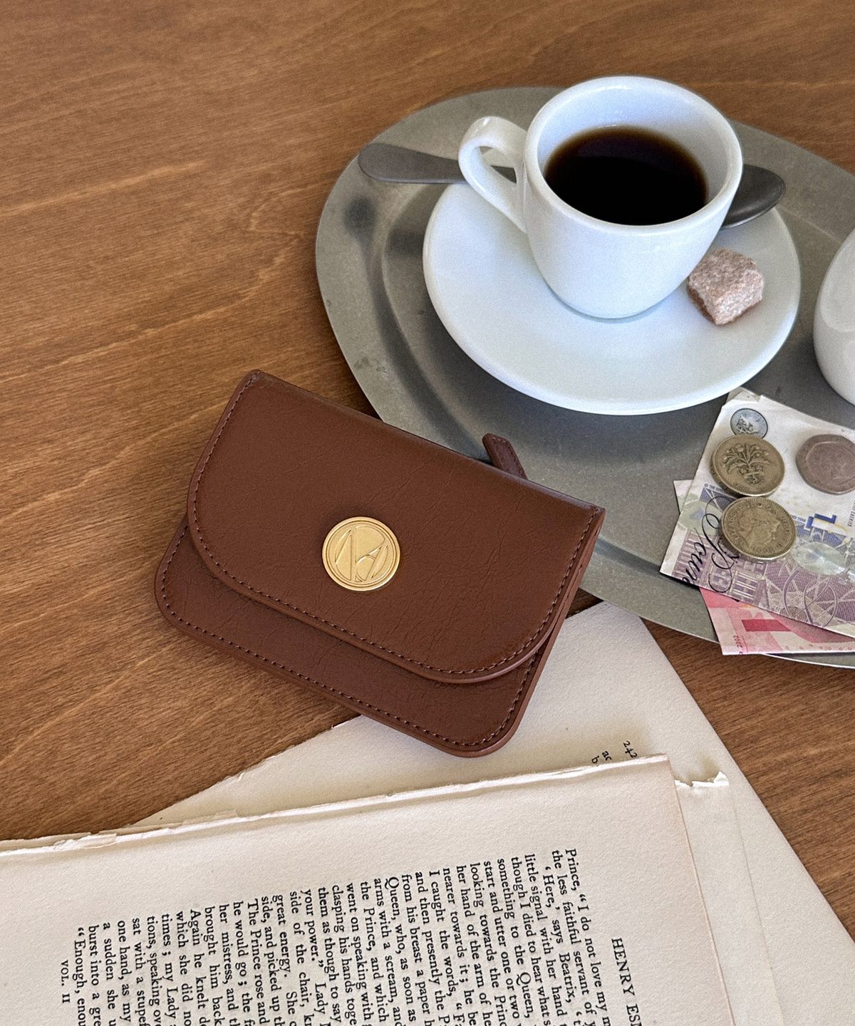 꼬떼드무아(COTEDEMOI) Ecrin card wallet - Caramel