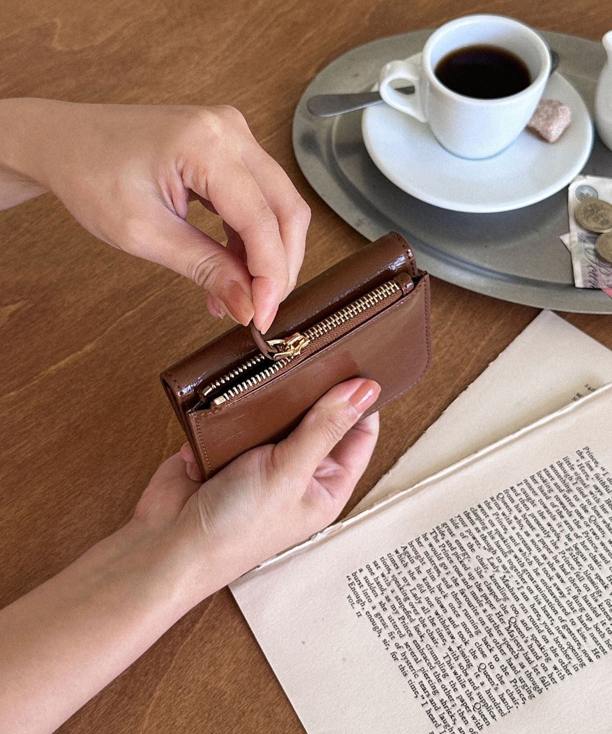 꼬떼드무아(COTEDEMOI) Ecrin card wallet - Caramel
