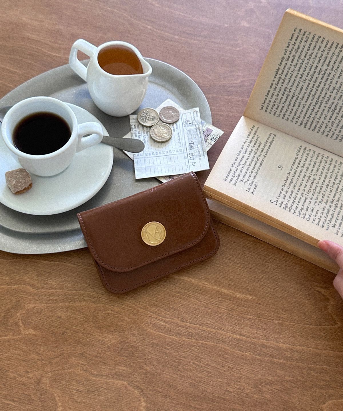 꼬떼드무아(COTEDEMOI) Ecrin card wallet - Caramel