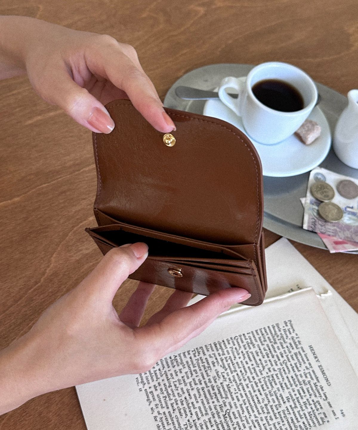꼬떼드무아(COTEDEMOI) Ecrin card wallet - Caramel