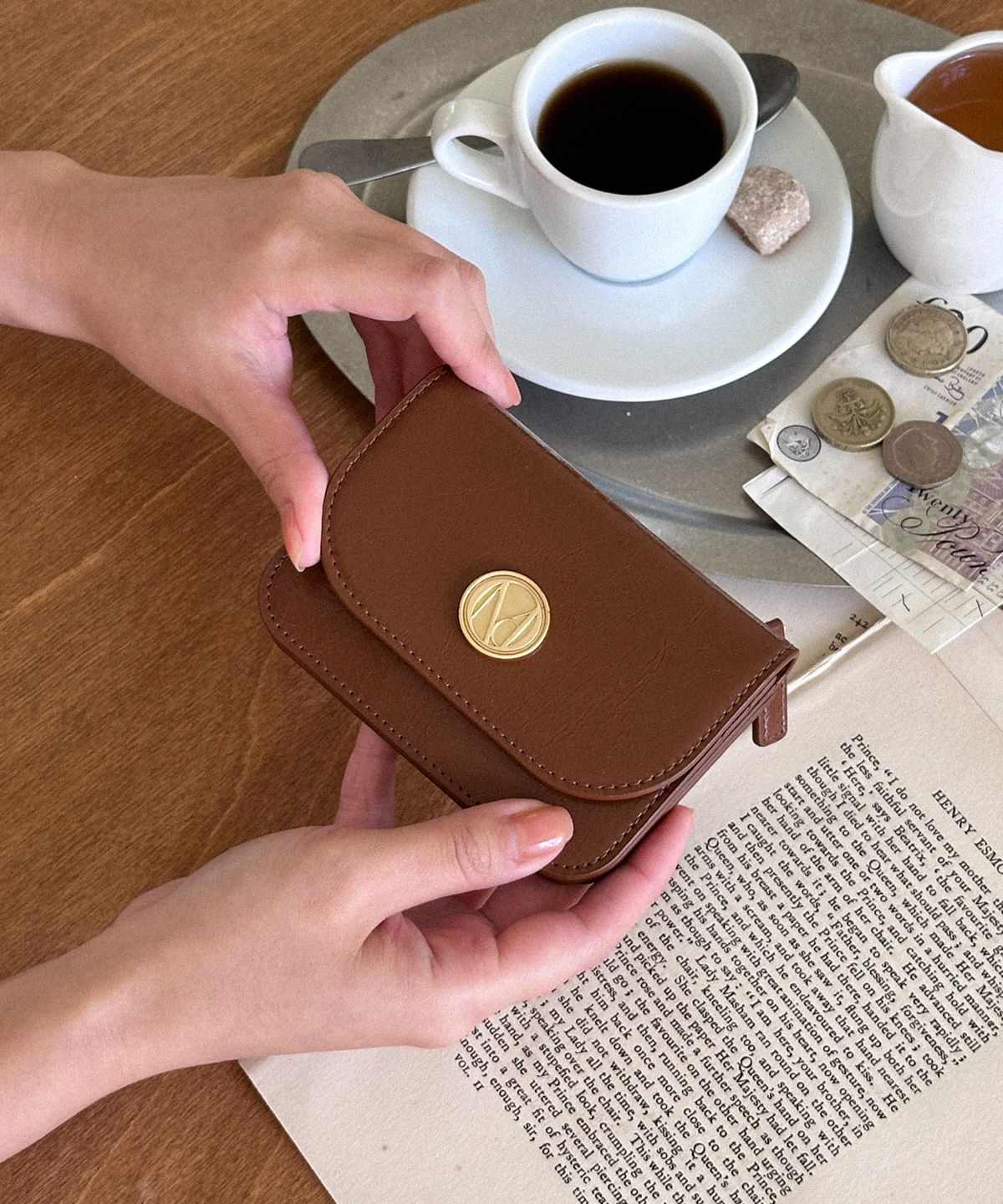 꼬떼드무아(COTEDEMOI) Ecrin card wallet - Caramel