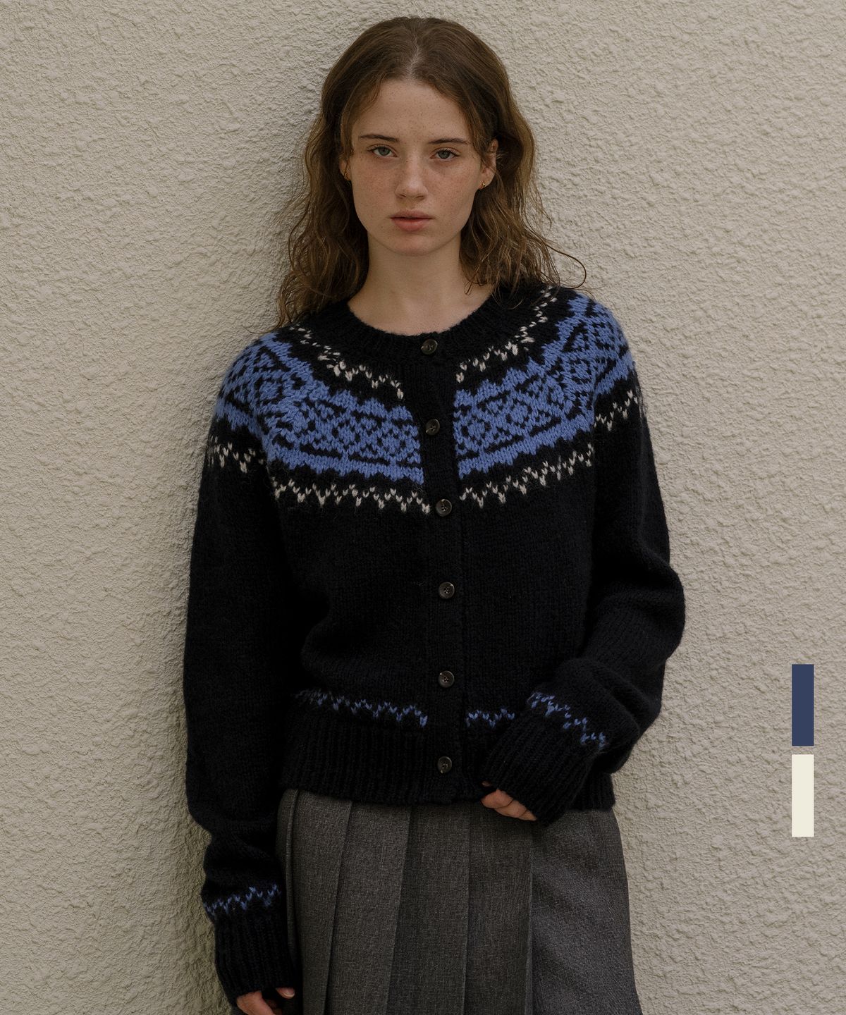 노운베러(KNOWNBETTER) Snowflake jacquard cardigan_[2color]