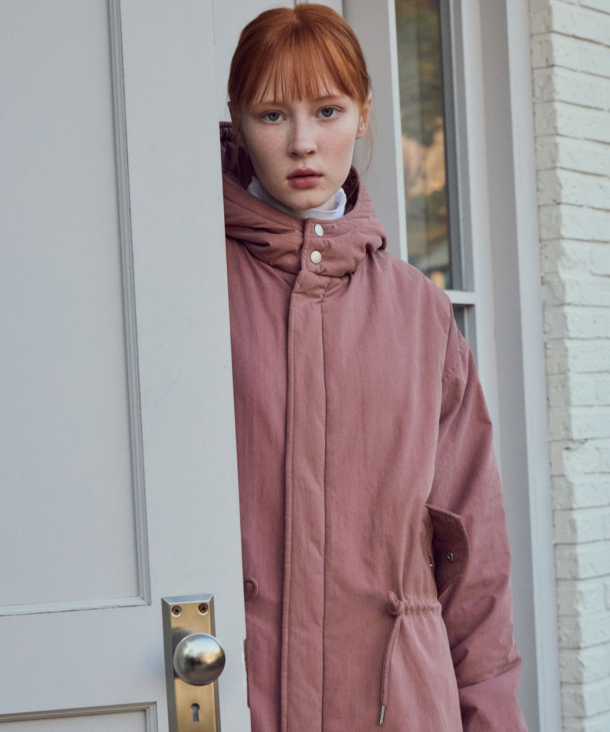 웬즈데이오아시스 포 우먼(WEDNESDAYOASISFORWOMEN) [Women’s Edition] M-65 피쉬테일 후드 패딩 야상 코트 INDI PINK