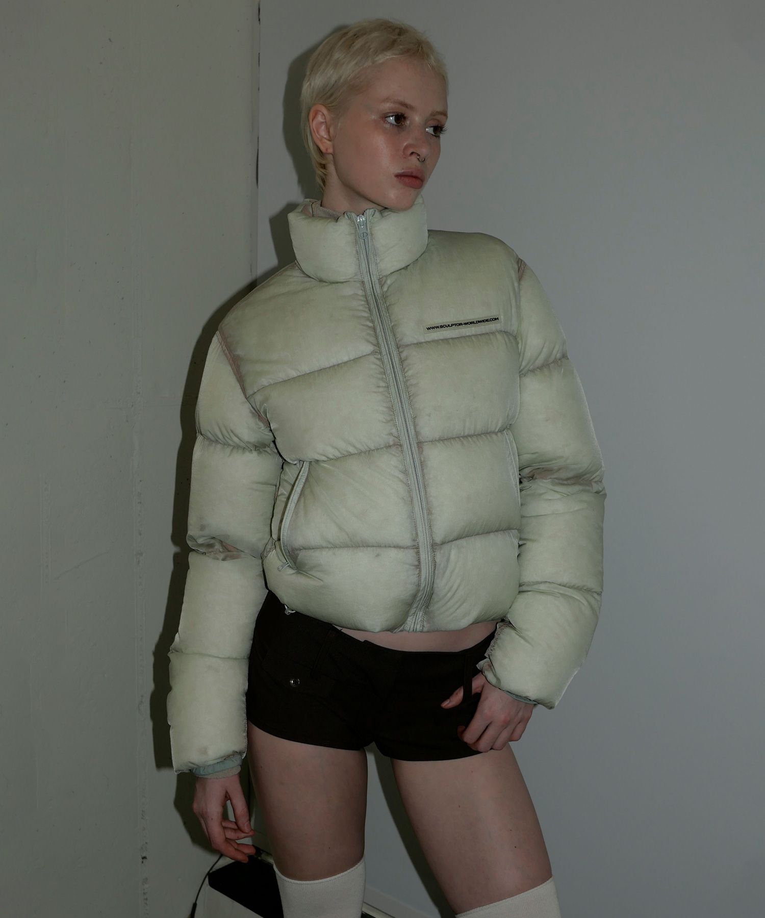 ジャケット・アウター SCULPTOR 104 Sheer Cropped Puffer Down MUSINSA | SCULPTOR 104 Sheer Cropped Puffer Down Green