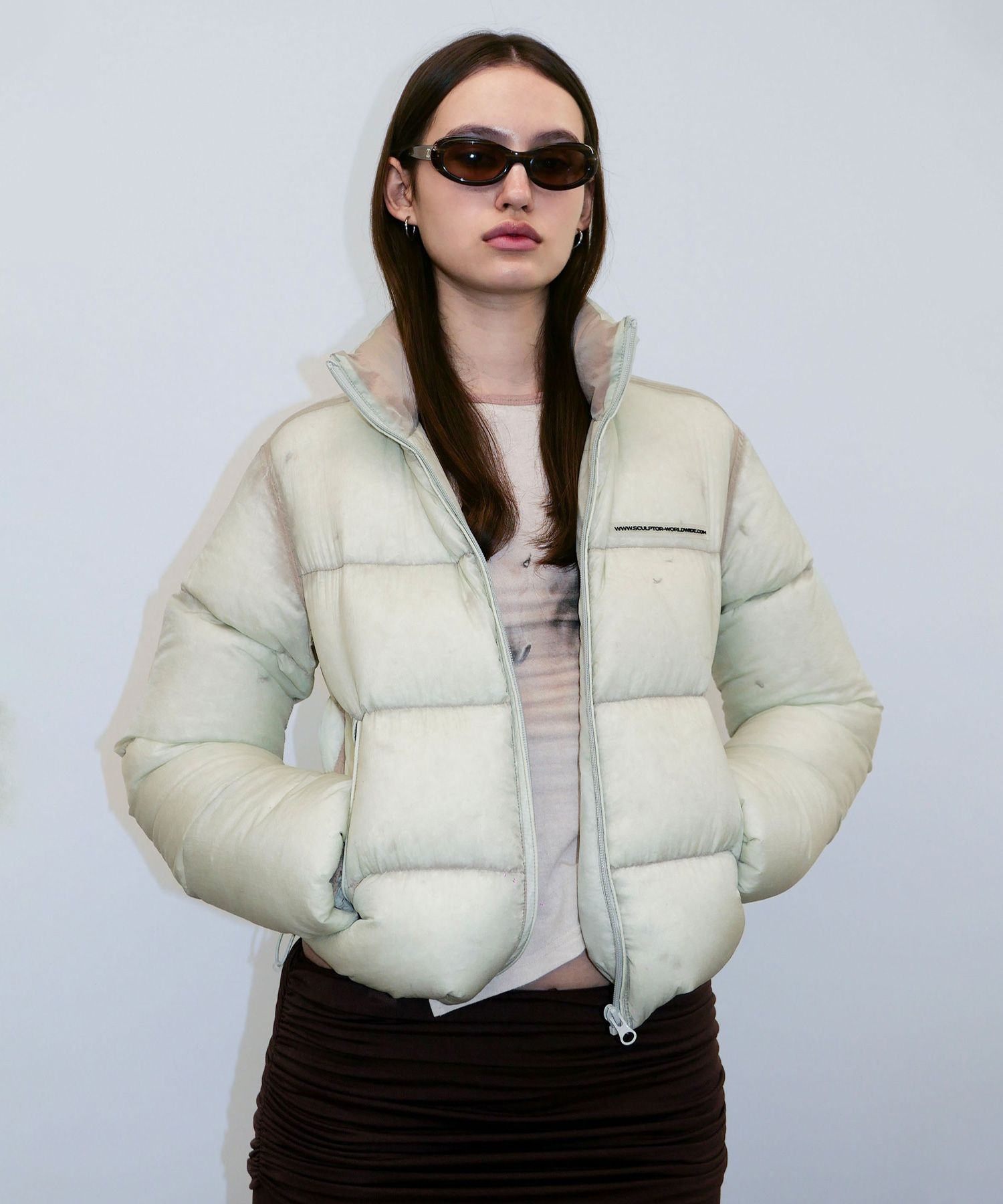 ジャケット・アウター SCULPTOR 104 Sheer Cropped Puffer Down MUSINSA | SCULPTOR 104 Sheer Cropped Puffer Down Green