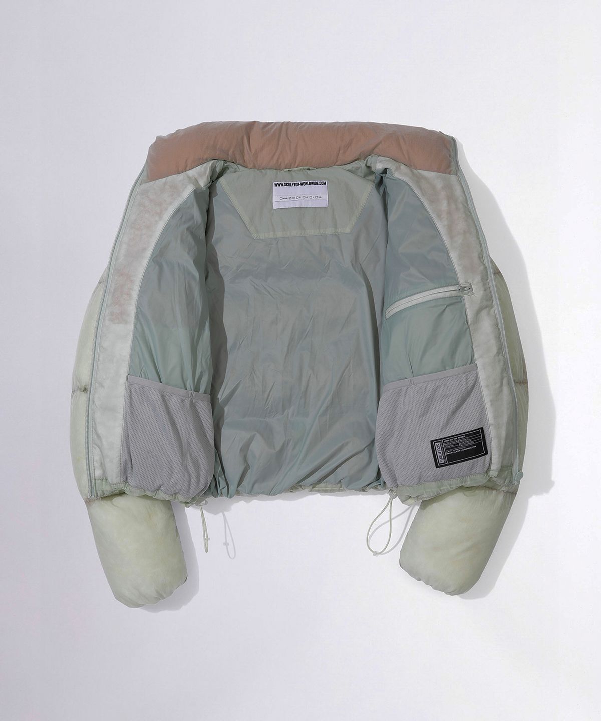 스컬프터(SCULPTOR) 104 Sheer Cropped Puffer Down Green