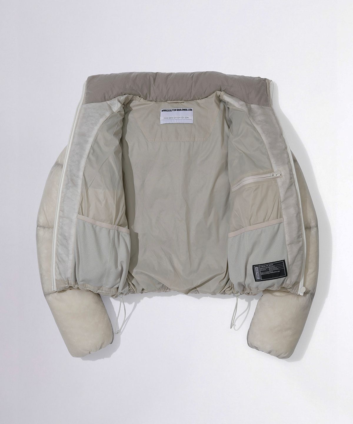 스컬프터(SCULPTOR) 104 Sheer Cropped Puffer Down Raw
