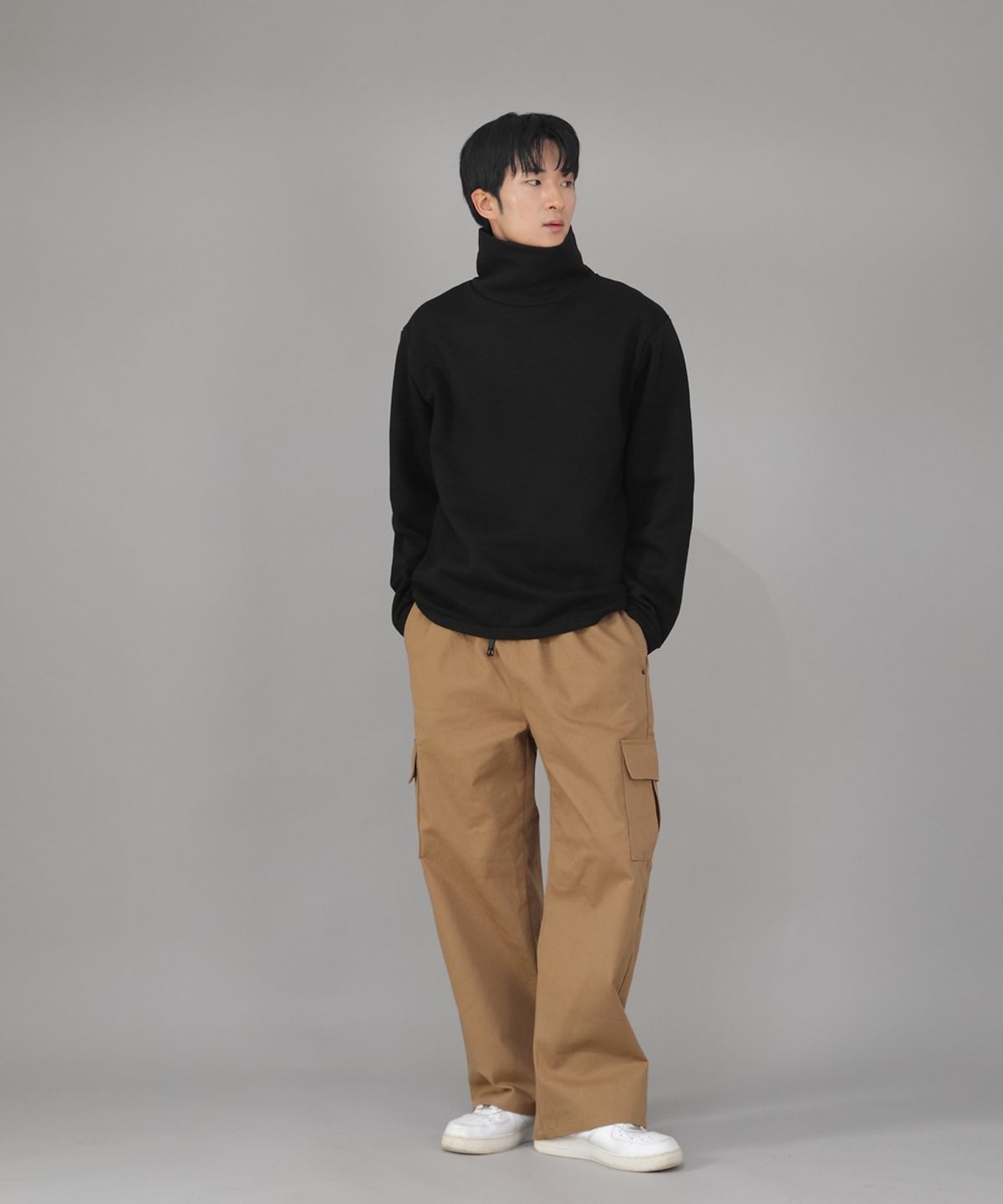세인트크루(SAINTCREW) 웜업 루즈핏 기모폴라 무지 스웨트셔츠 WLP-839 블랙