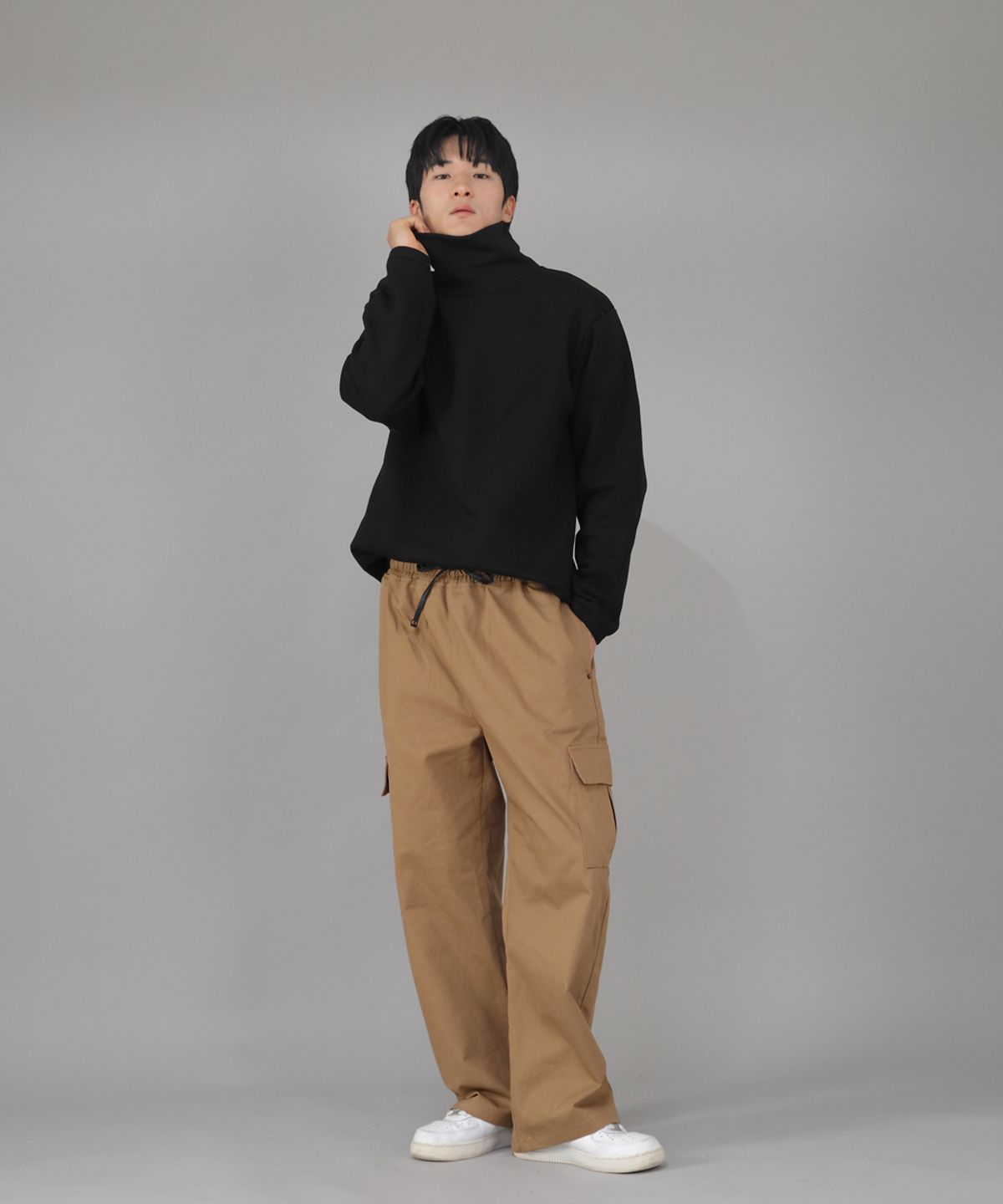 세인트크루(SAINTCREW) 웜업 루즈핏 기모폴라 무지 스웨트셔츠 WLP-839 블랙