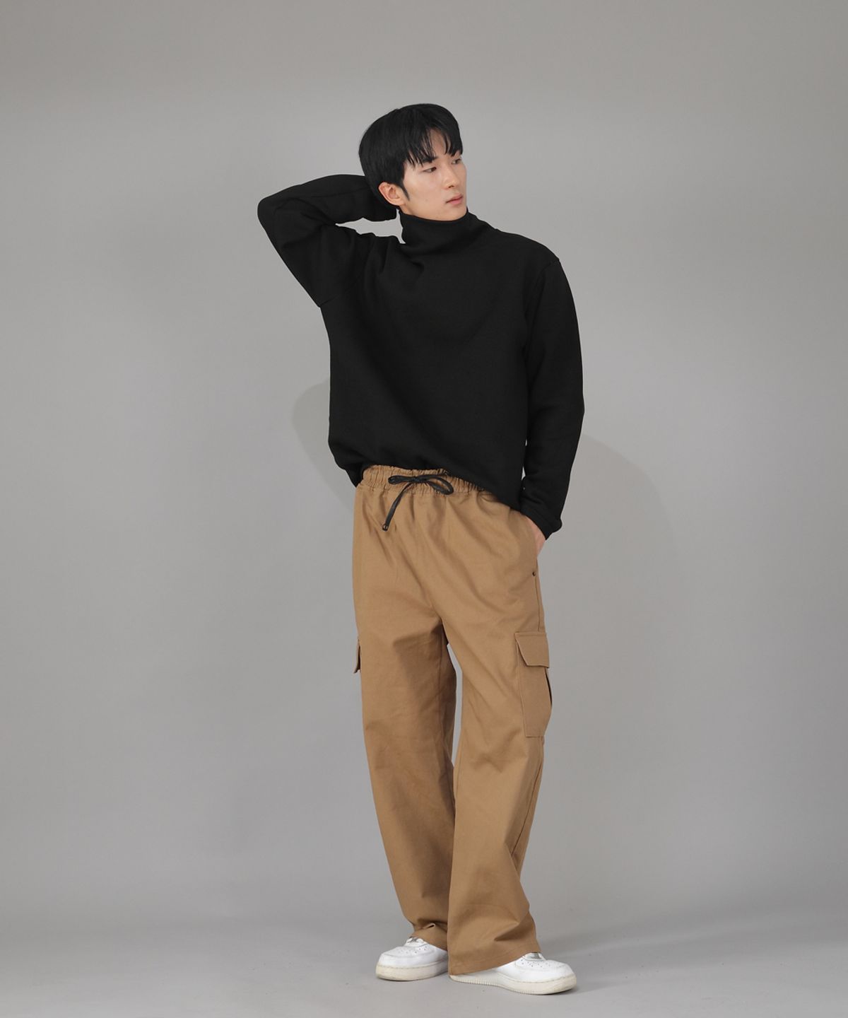 세인트크루(SAINTCREW) 웜업 루즈핏 기모폴라 무지 스웨트셔츠 WLP-839 블랙