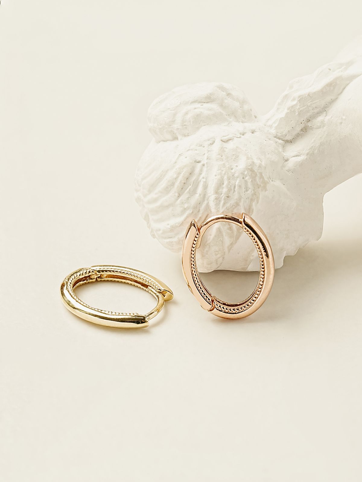 미니멀피어싱(MINIMALPIERCING) 14K 18K 오벌 원터치 링 귀걸이