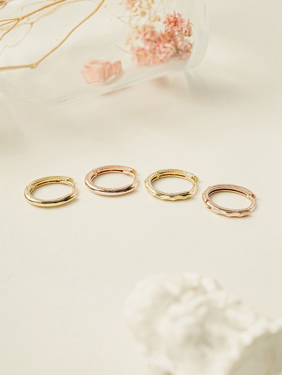 미니멀피어싱(MINIMALPIERCING) 14K 18K 오벌 원터치 링 귀걸이