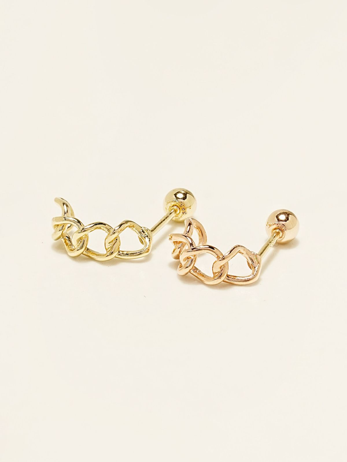 미니멀피어싱(MINIMALPIERCING) 14K 도넛 체인 링 피어싱 귀걸이