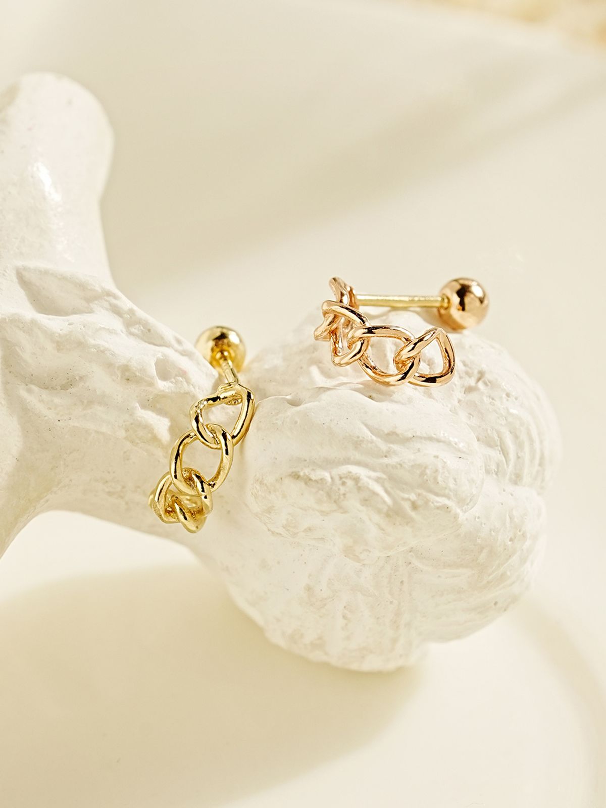 미니멀피어싱(MINIMALPIERCING) 14K 도넛 체인 링 피어싱 귀걸이