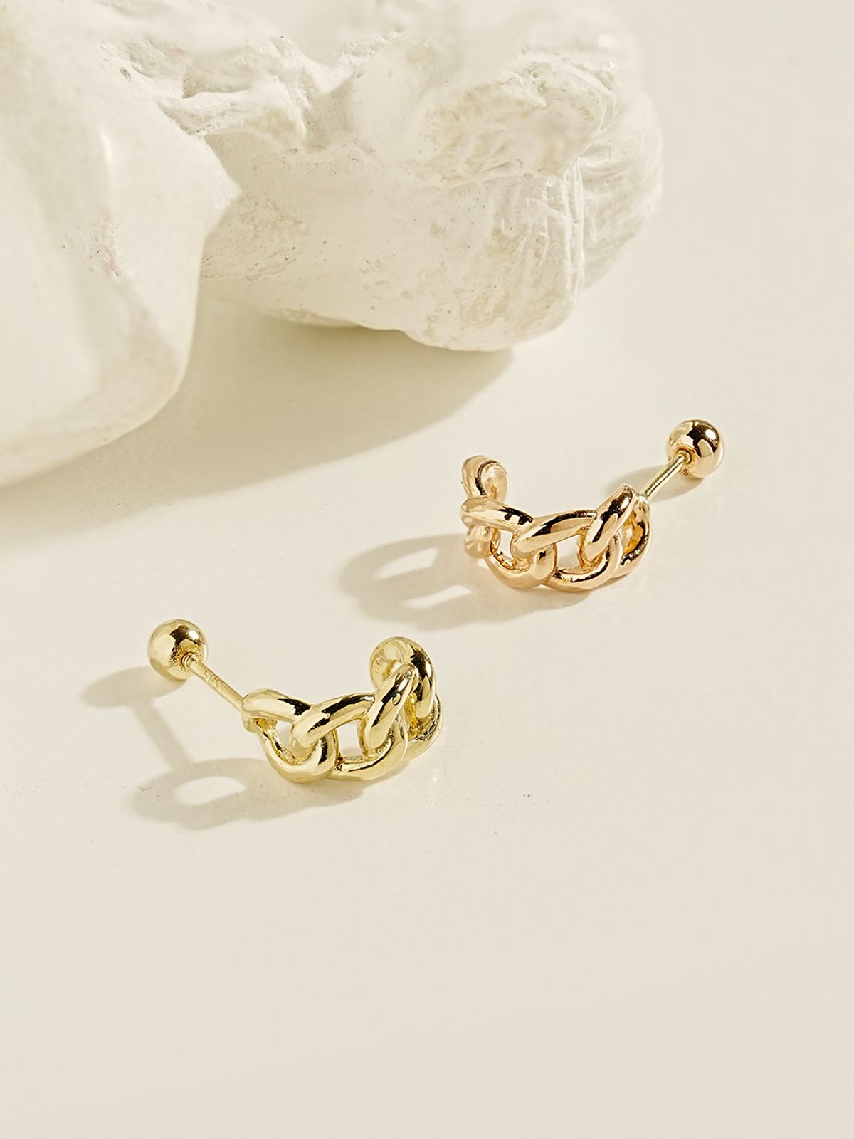 미니멀피어싱(MINIMALPIERCING) 14K 벨트 체인 링 피어싱 귀걸이