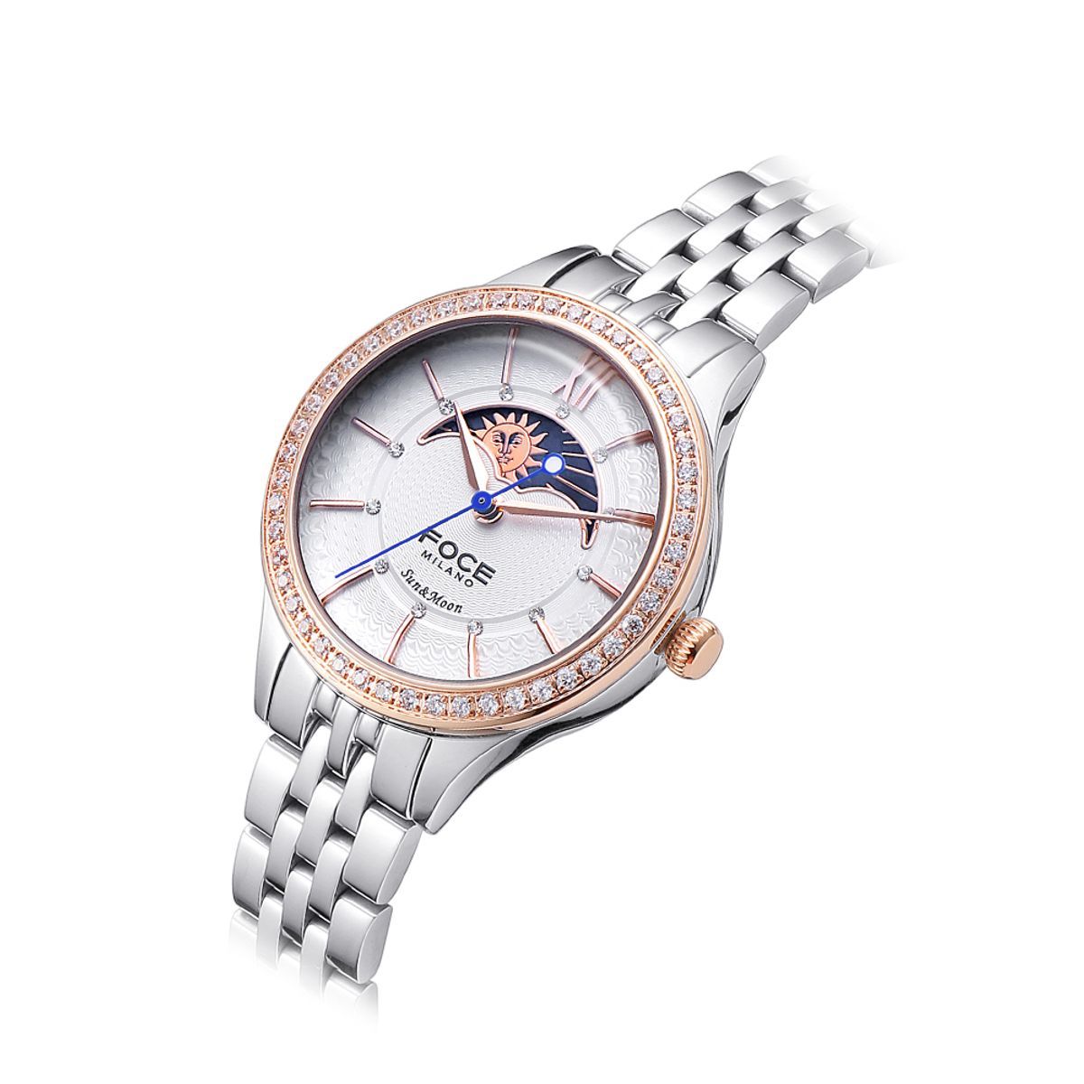 포체(FOCE) 30mm 여성 썬앤문 메탈시계 FM7602LM-WRG