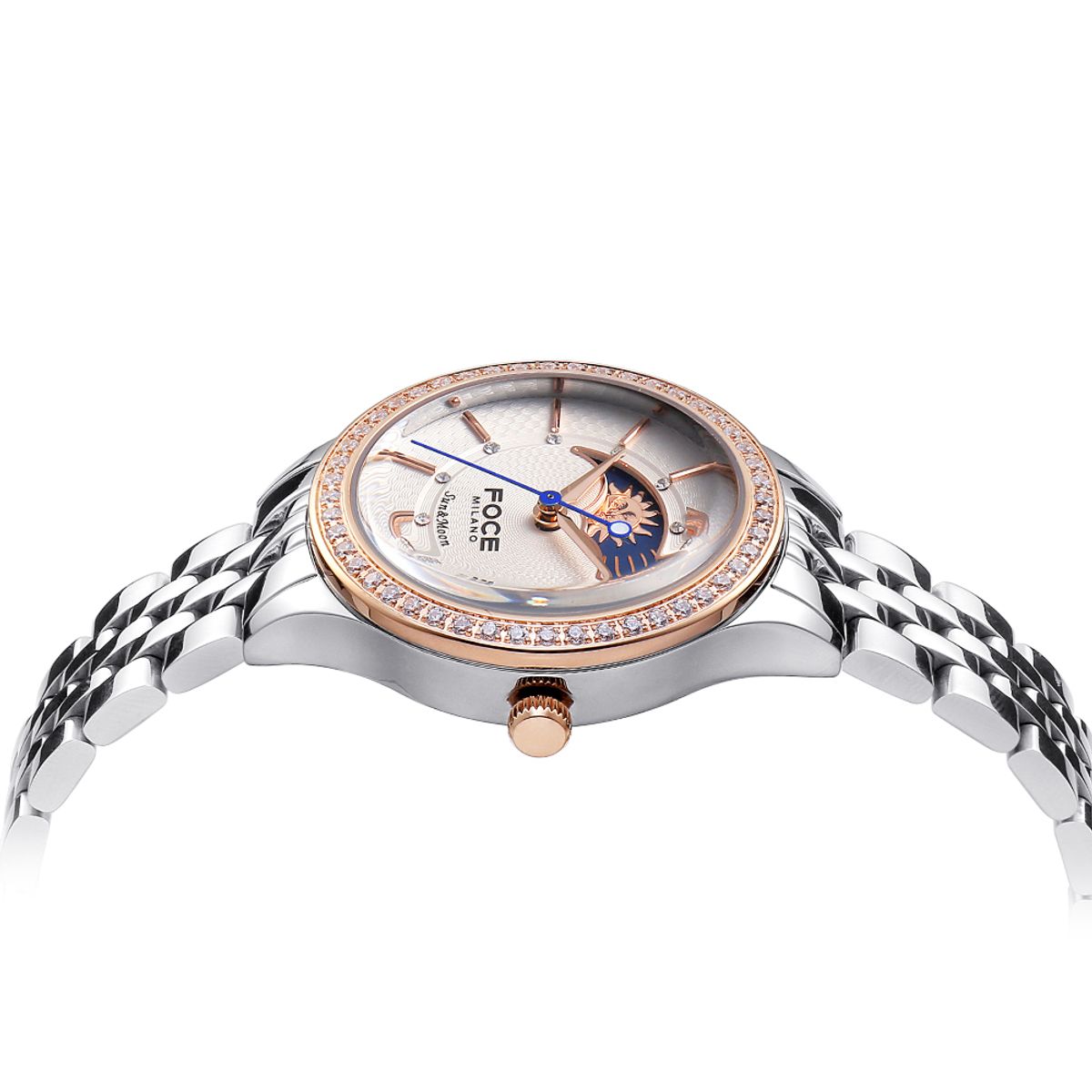 포체(FOCE) 30mm 여성 썬앤문 메탈시계 FM7602LM-WRG