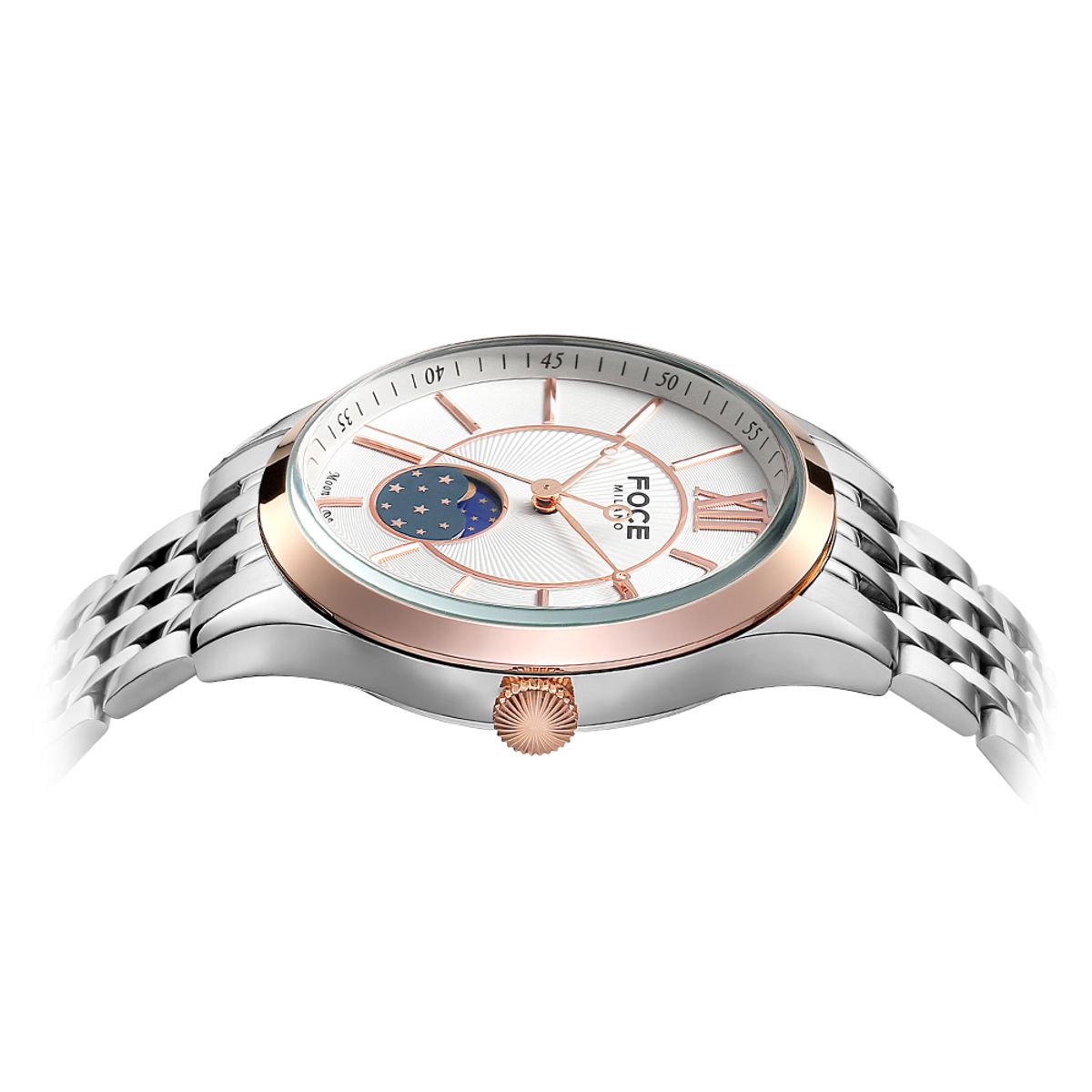 포체(FOCE) 41mm 남성 문페이즈 메탈시계 FM7603GM-WRG