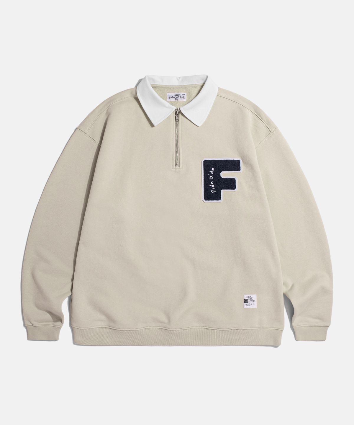 피도디도(FIDO DIDO) Boucle Logo Half Zip Sweatshirt Beige
