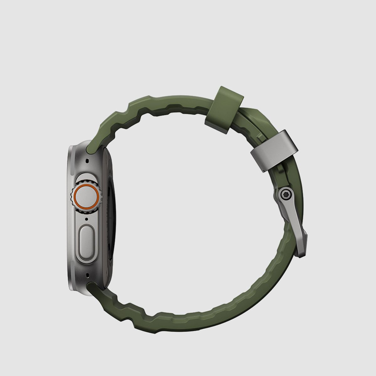 노마드(NOMAD) 애플워치 스포츠 티타늄 스트랩 로키 포인트 - 포레스트 실버 버클 / 44 45 46 49 mm
