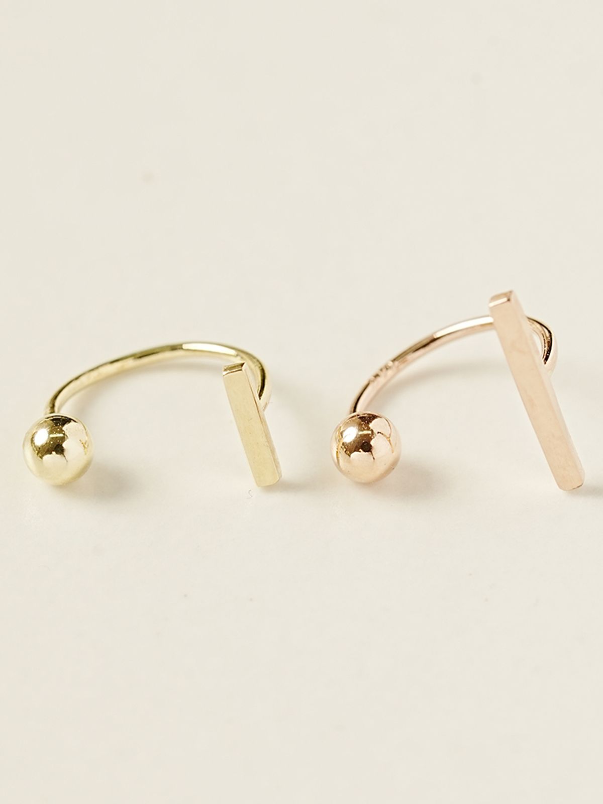 미니멀피어싱(MINIMALPIERCING) 14K 스틱 바 커브 링 피어싱 귀걸이