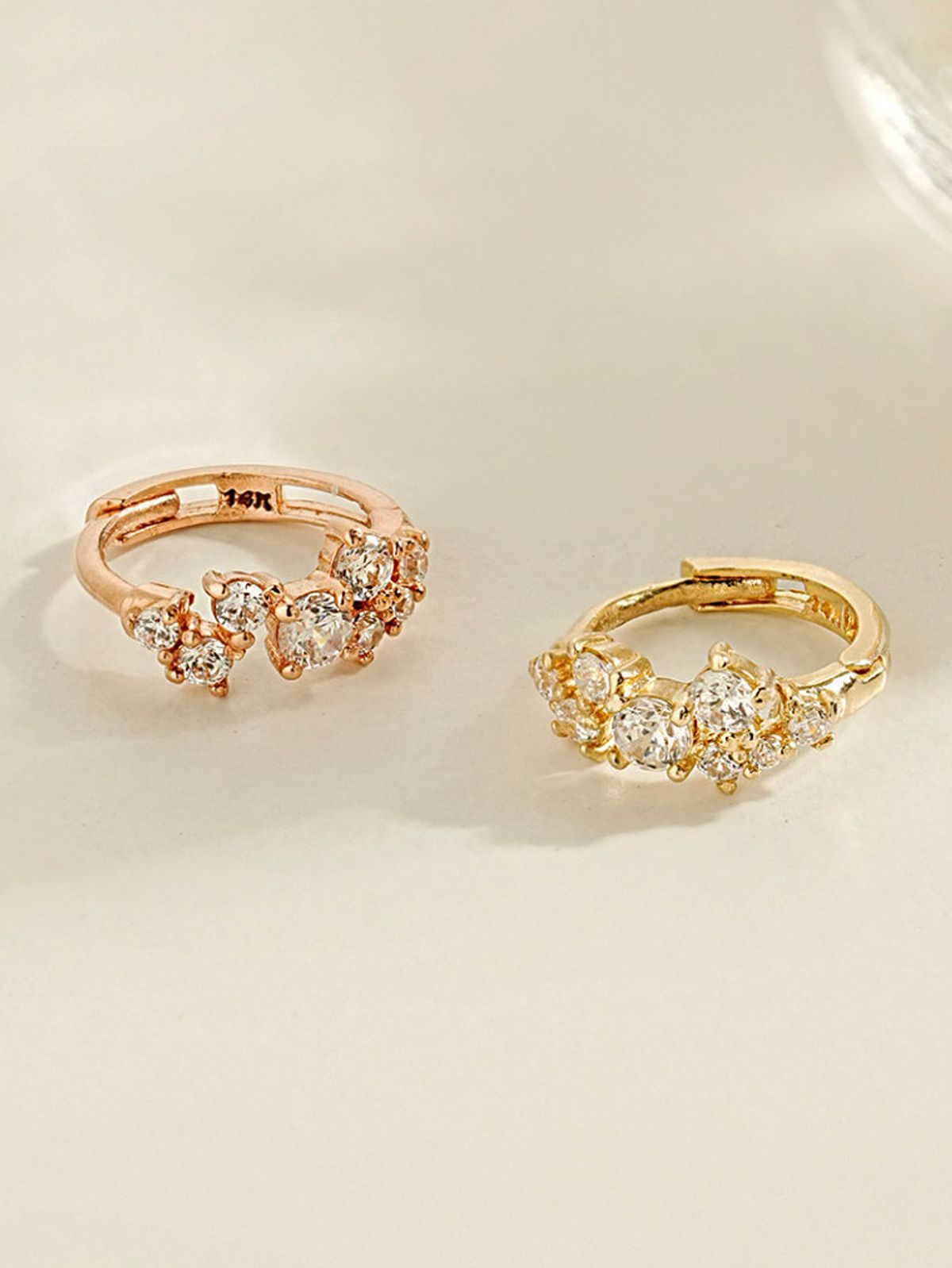 미니멀피어싱(MINIMALPIERCING) 14K 트윙클 큐빅 원터치 링 귀걸이