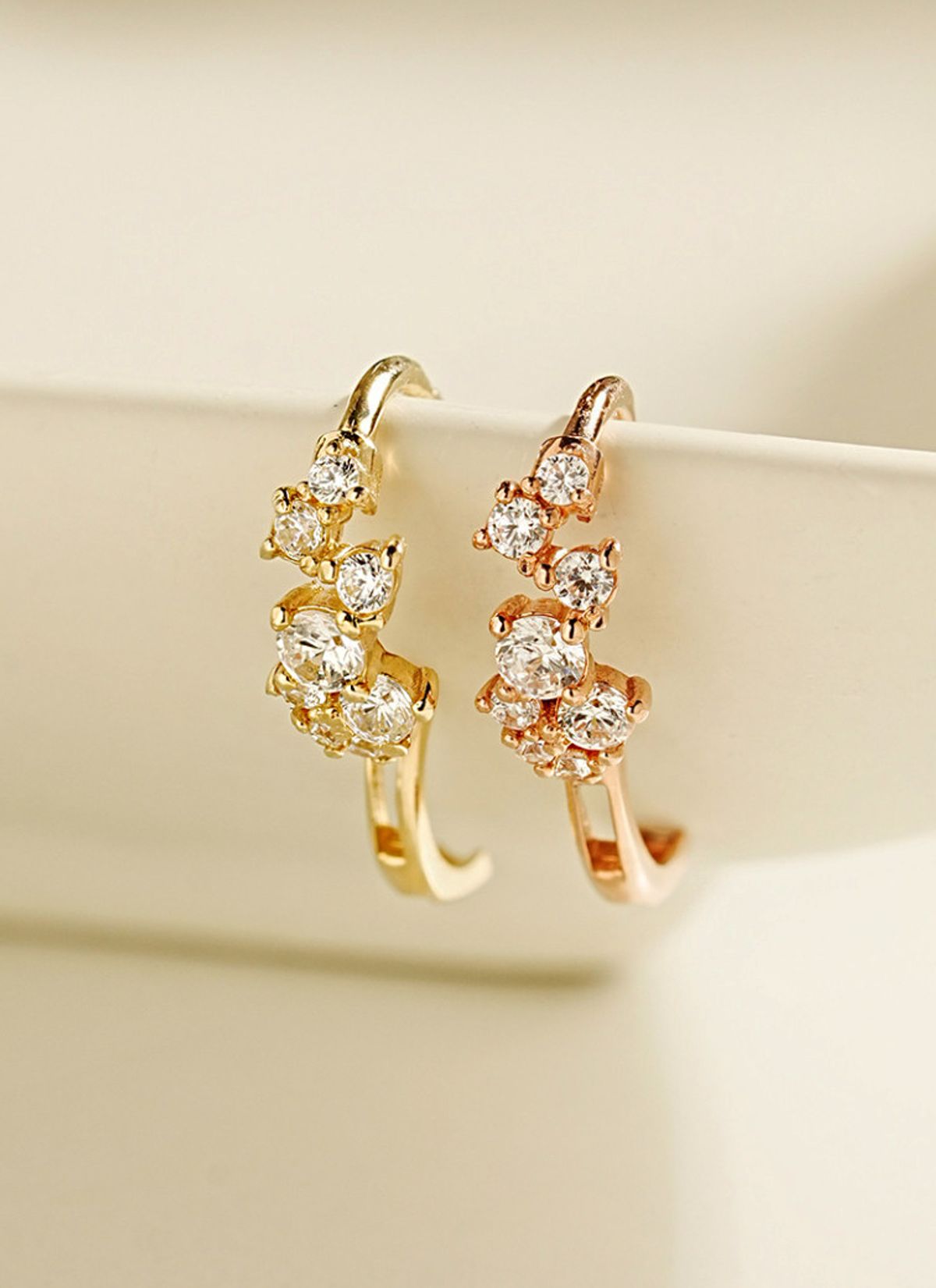 미니멀피어싱(MINIMALPIERCING) 14K 트윙클 큐빅 원터치 링 귀걸이