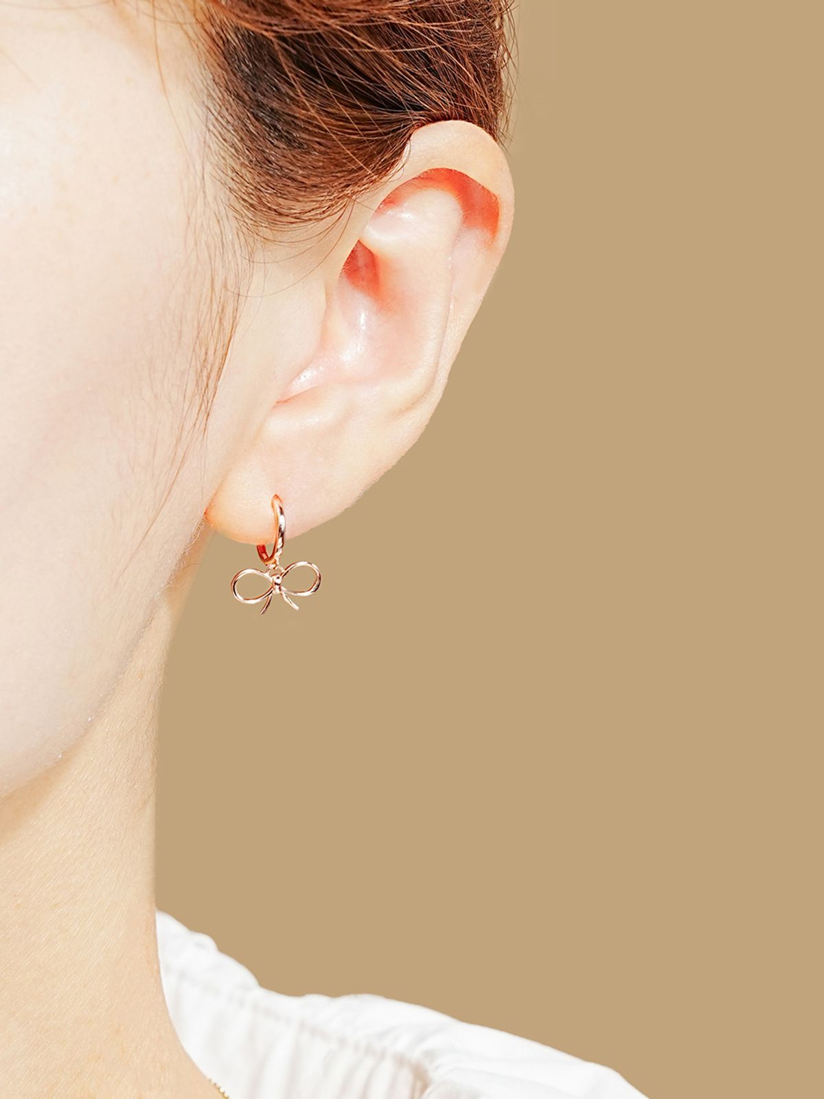 미니멀피어싱(MINIMALPIERCING) 14K 리본 라인 원터치 귀걸이