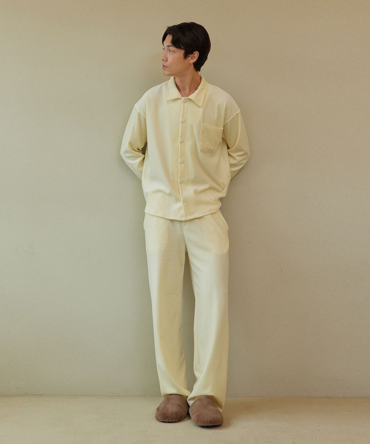 아템포(ATEMPO) VELOUR PAJAMA SET_cream (men)