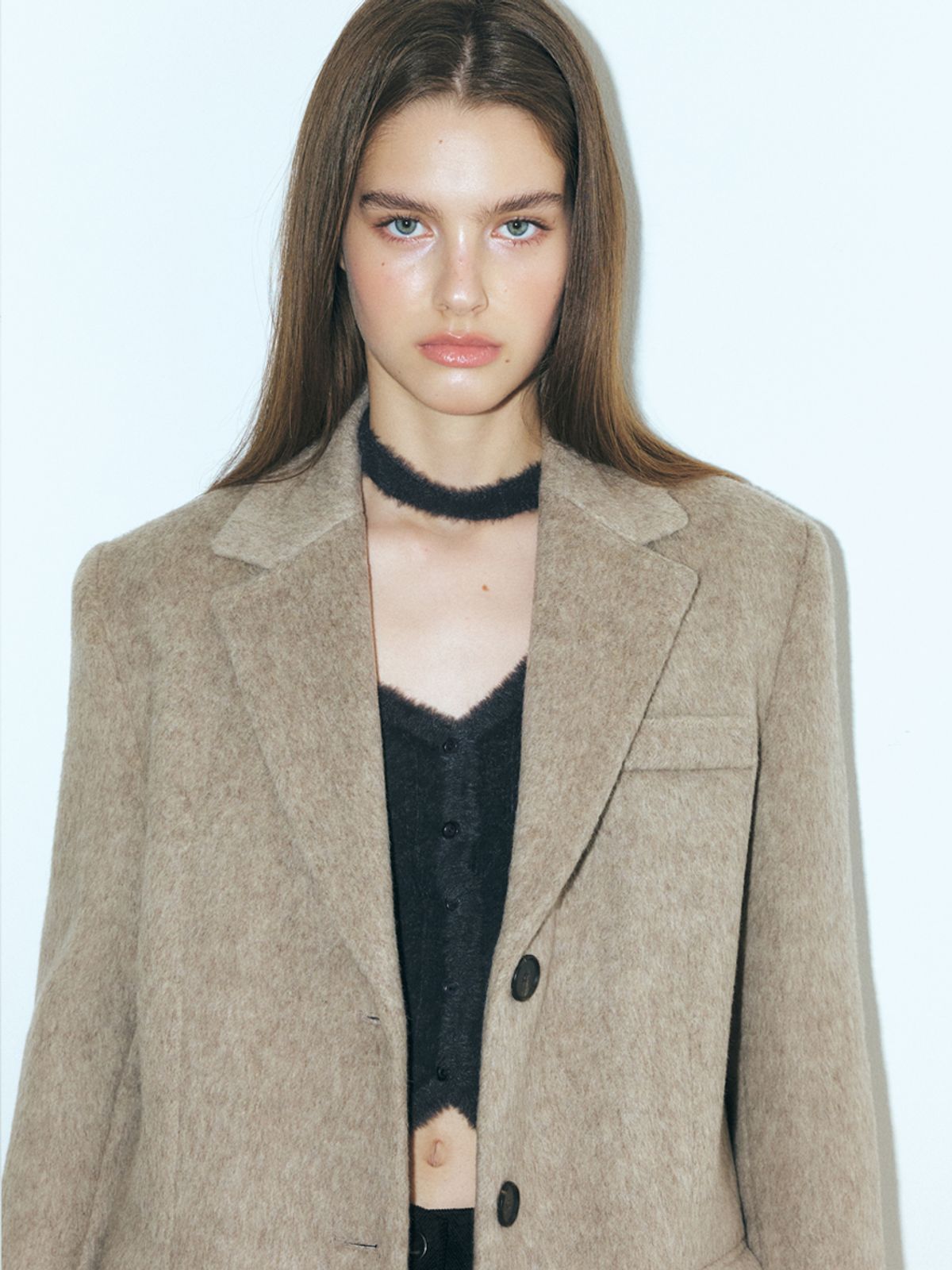 에트몽(ETMON) Alpaca Wool Winter Jacket, Mocha Brown