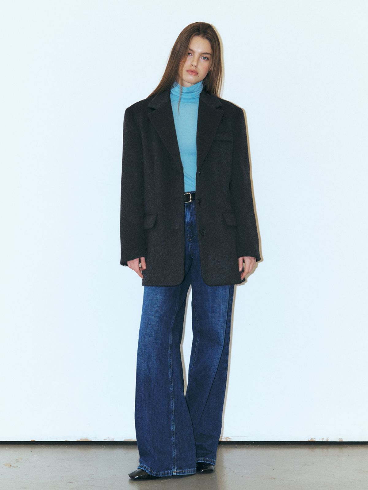 에트몽(ETMON) Alpaca Wool Winter Jacket, Charcoal