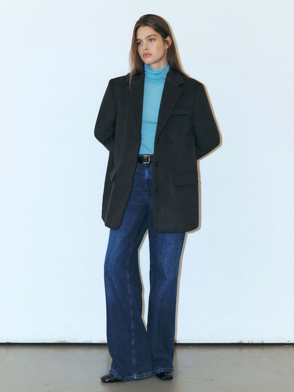 에트몽(ETMON) Alpaca Wool Winter Jacket, Charcoal