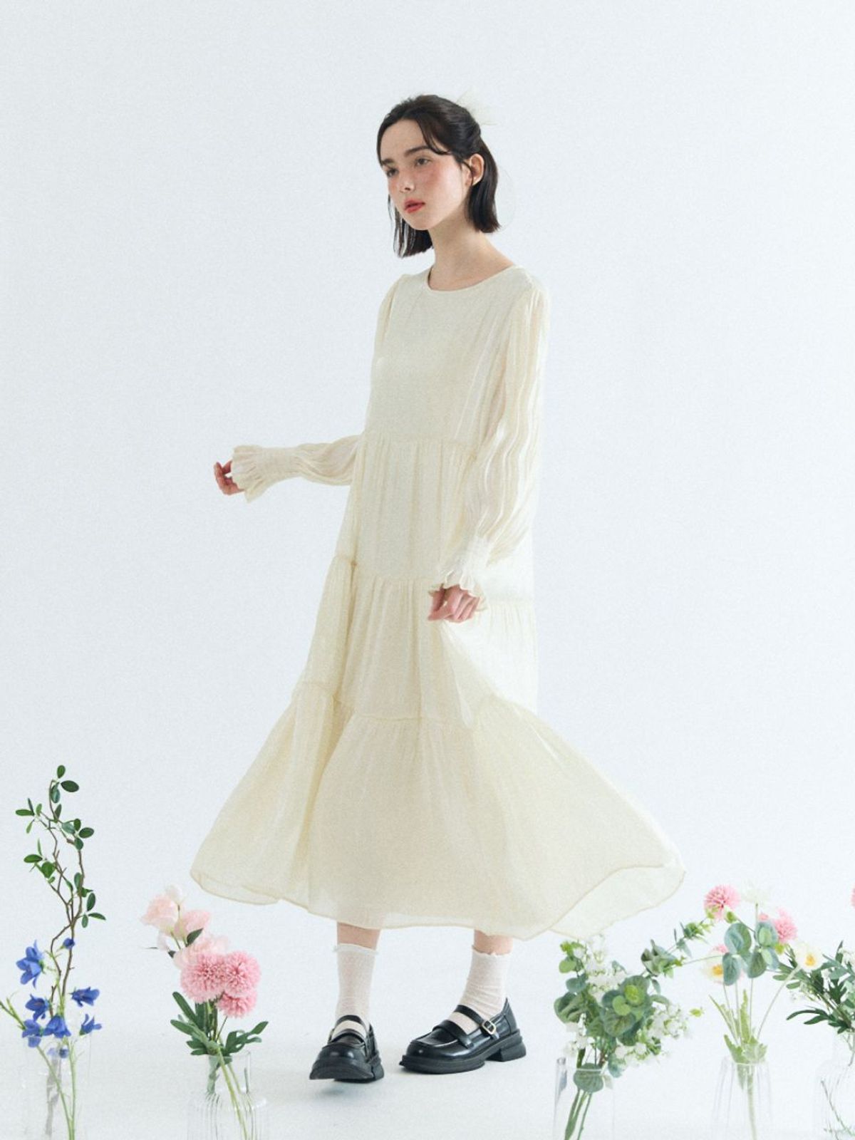 패브릭서울(FABRICSEOUL) satin glossy maxi dress