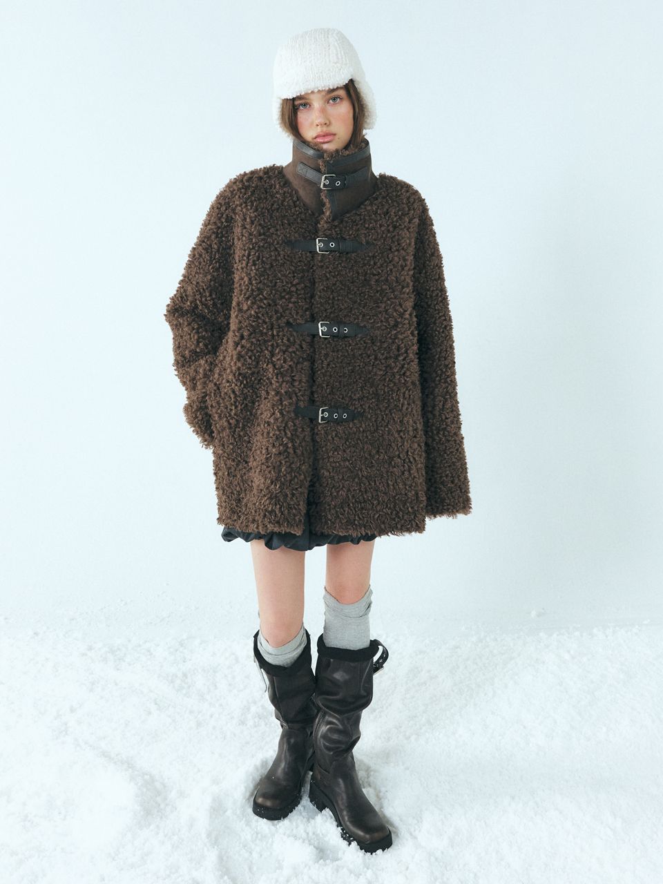 【ETMON】HIGH-NECK SUEDE MUSTANG COAT MUSINSA | ETMON High-Neck Suede Mustang Coat, Black